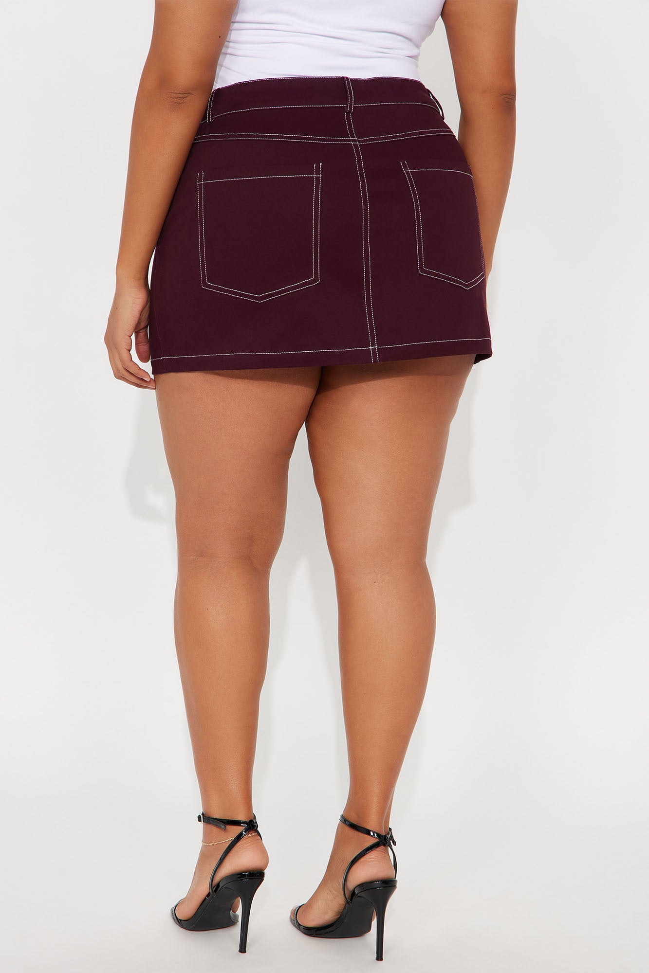 Darcy Twill Micro Mini Skirt - Plum