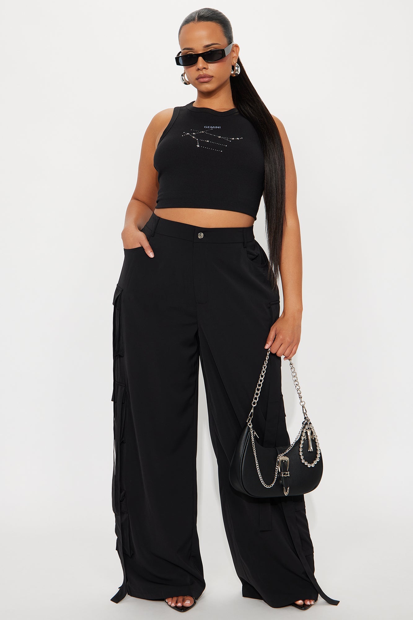 Archive Me Cargo Wide Leg Pant - Black