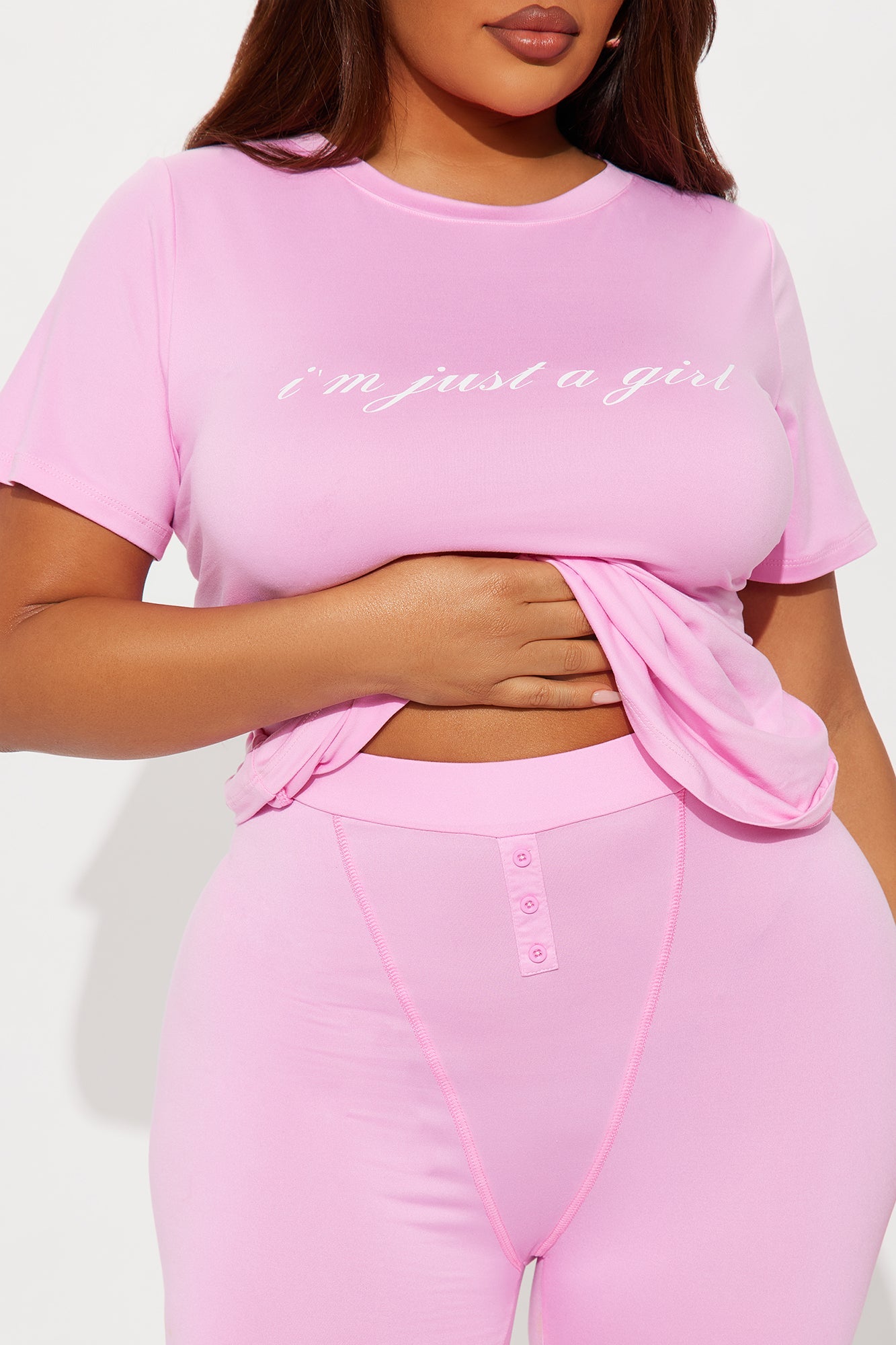 Just A Girl PJ Boxer Short Set - Pink