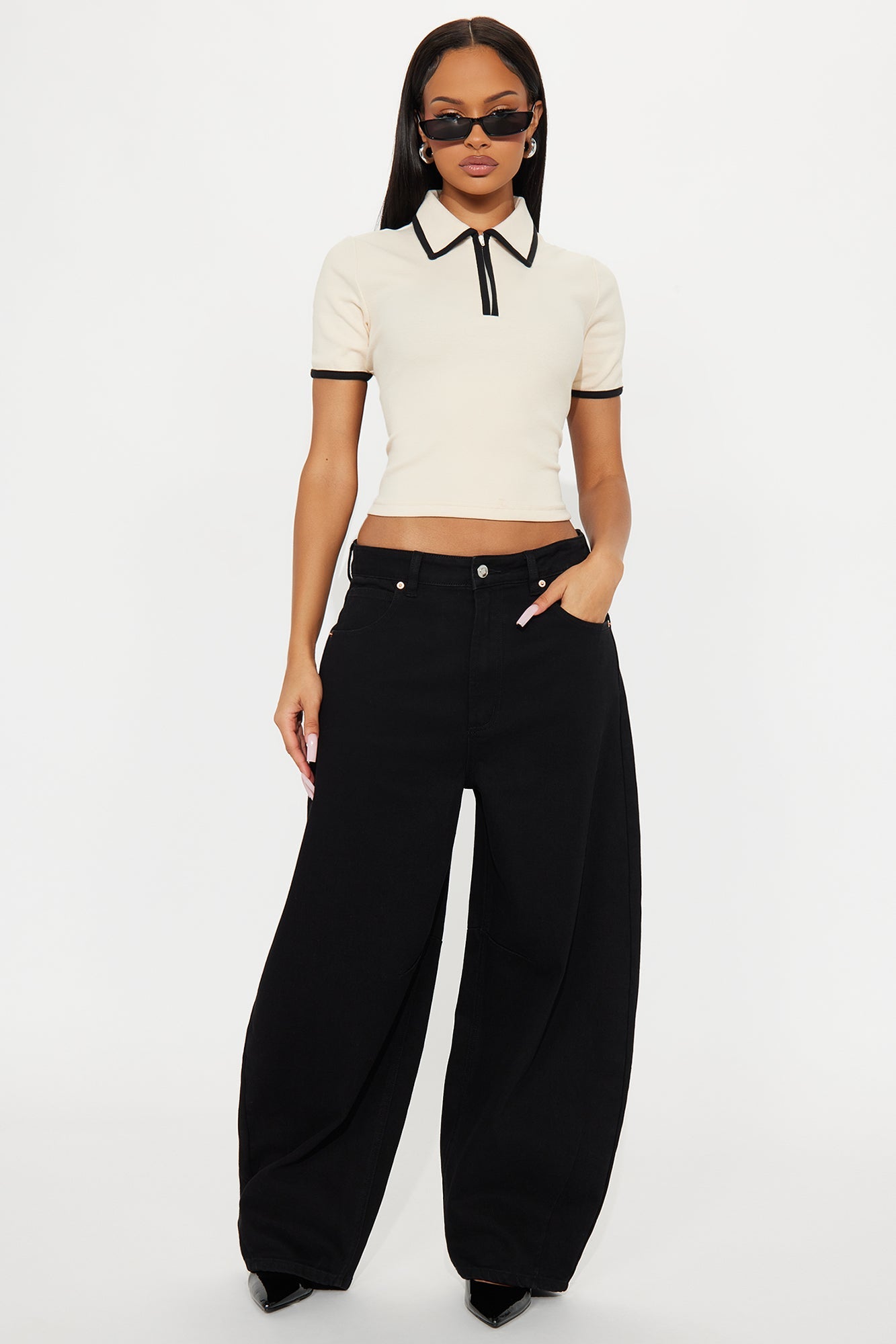 Golf Club Short Sleeve Polo Top - Cream/combo