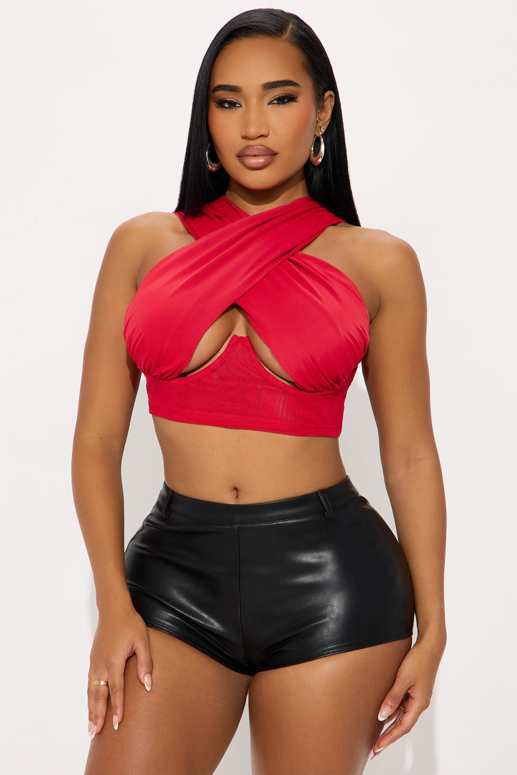 Out Of Your League Criss Cross Top - Red