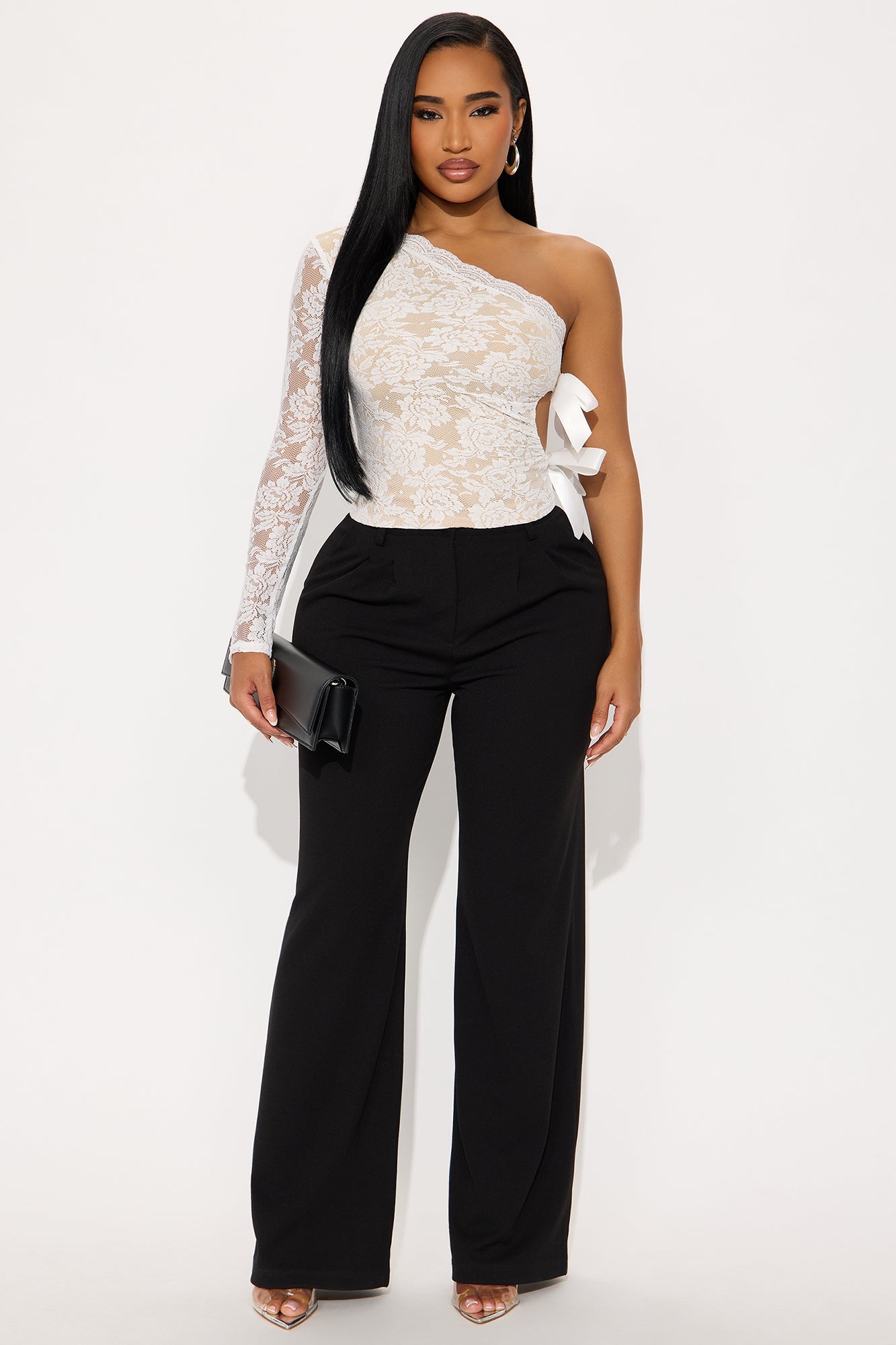 Fearless Grace Lace One Shoulder Top - White