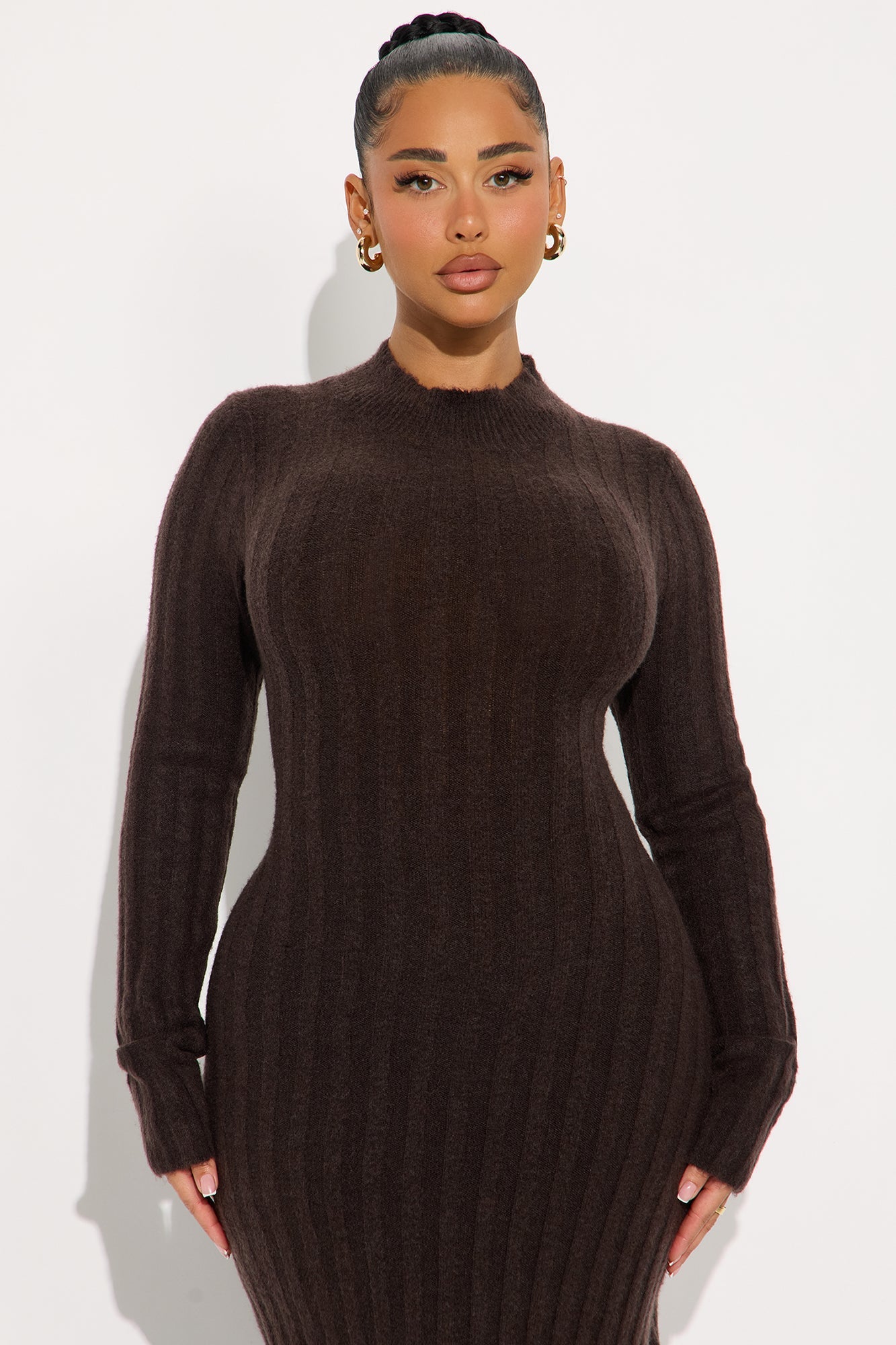 Colette Knit Maxi Dress - Brown