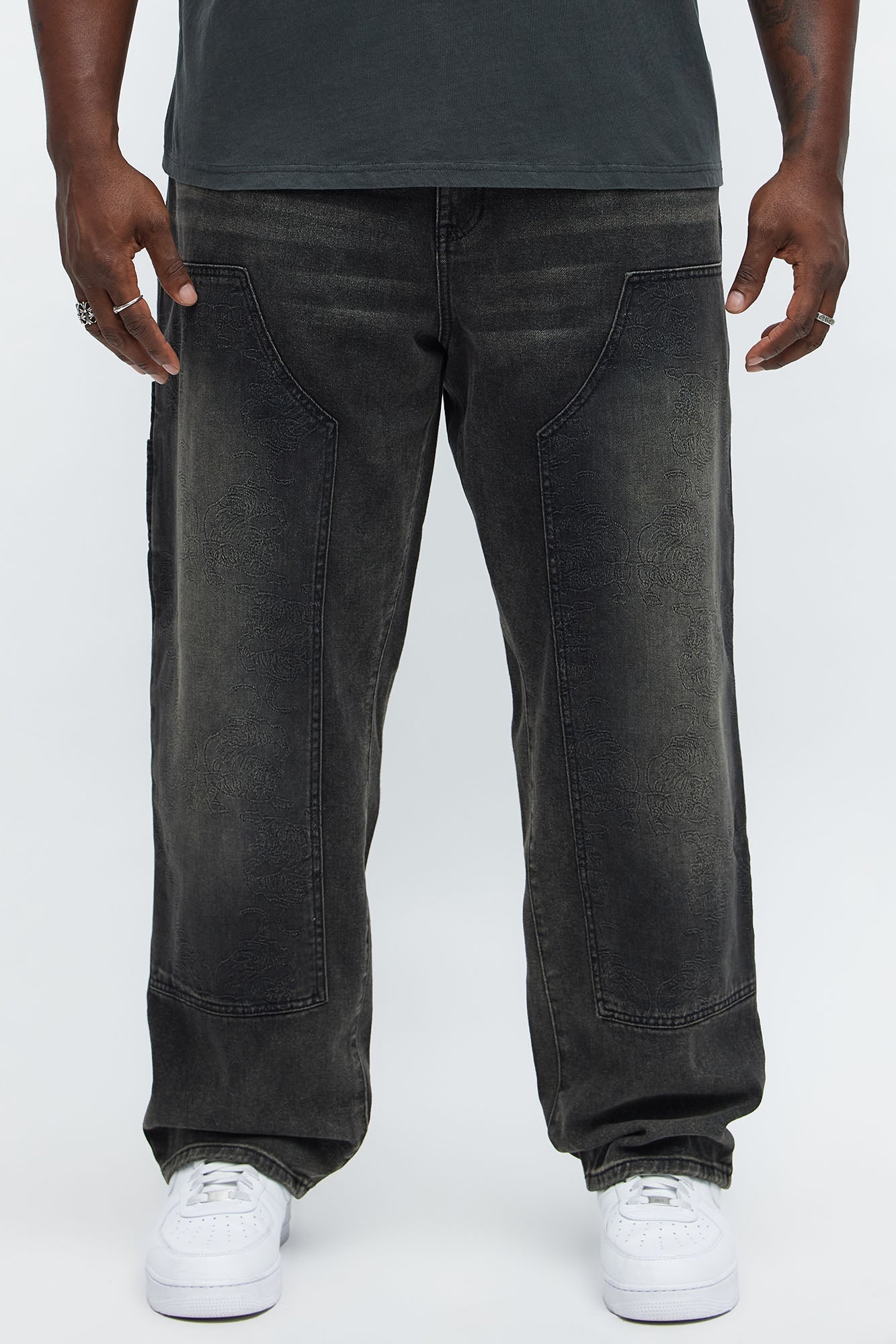 Straight Two Tigers Carpenter Jeans - Black Wash