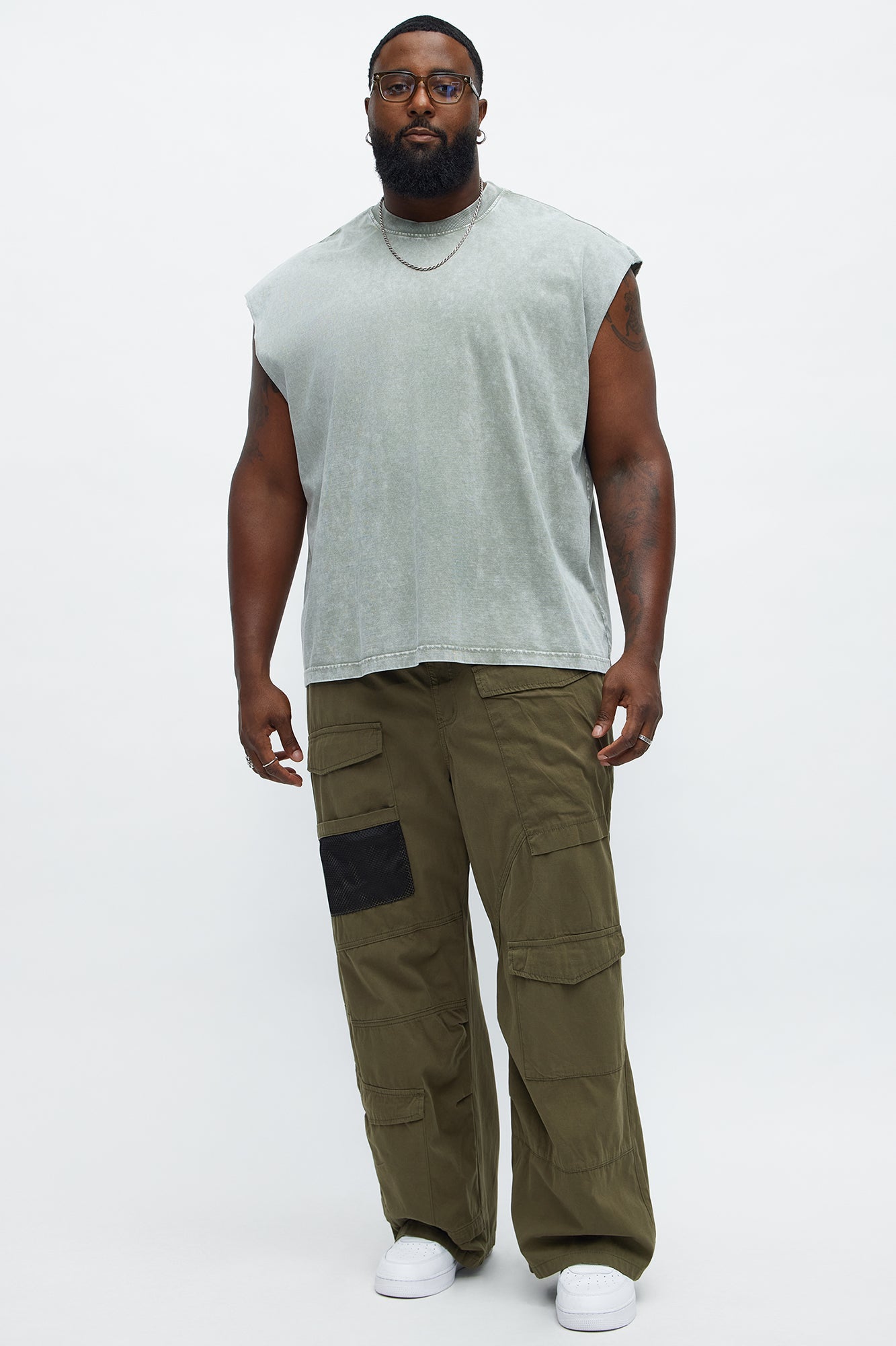 Baggy Lester Cargo Pants - Olive