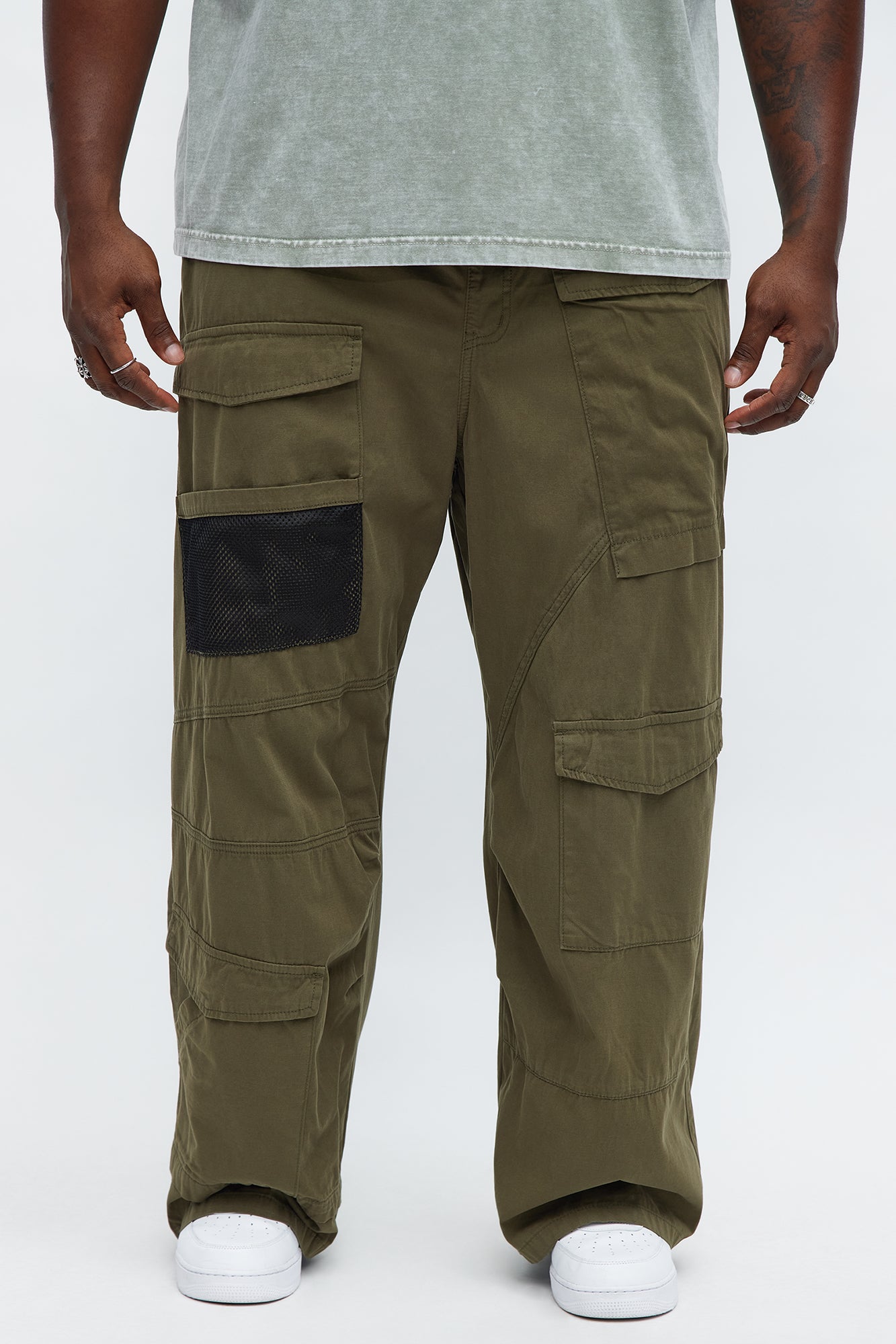 Baggy Lester Cargo Pants - Olive