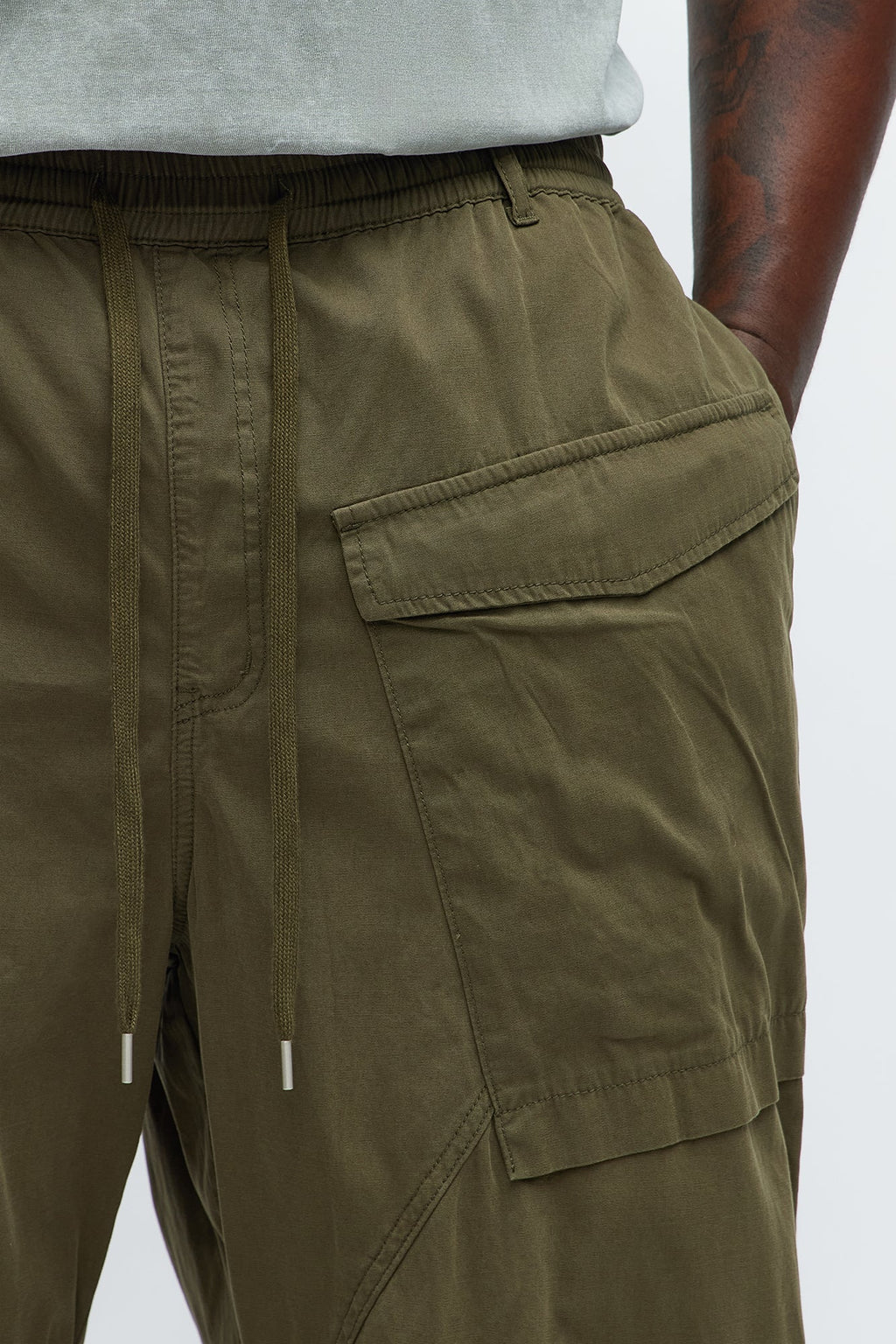 Baggy Lester Cargo Pants - Olive