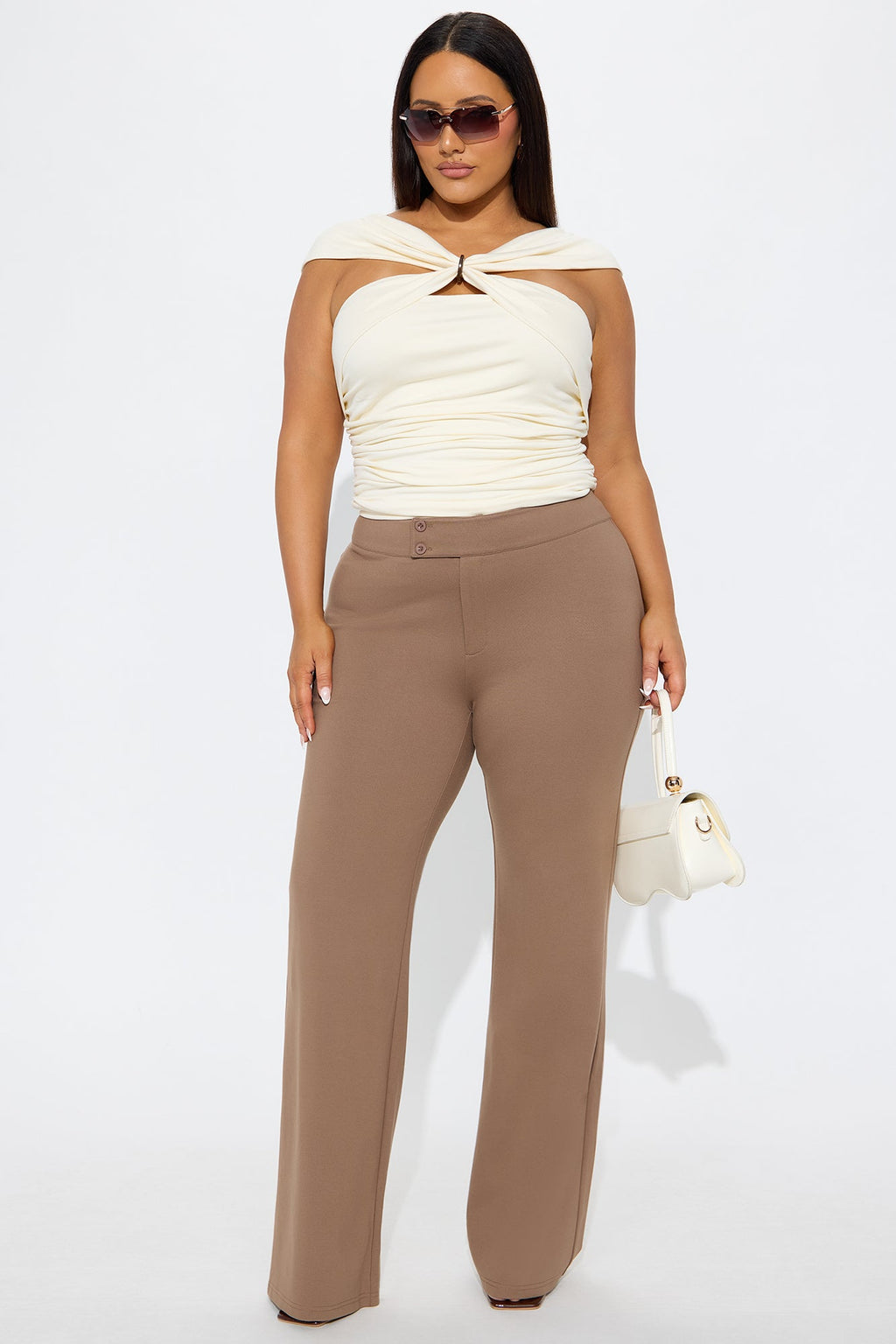 Esme Straight Leg Ponte Pant 33″ - Mocha