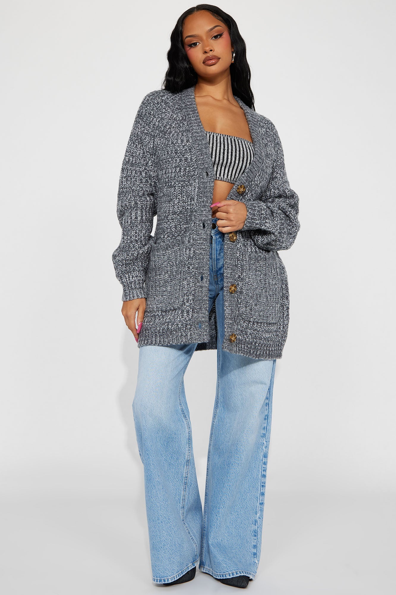 Taylee Cardigan - Charcoal