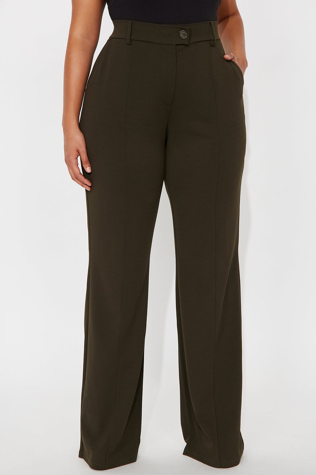 Tall Heidi Wide Leg Trouser Pant - Olive
