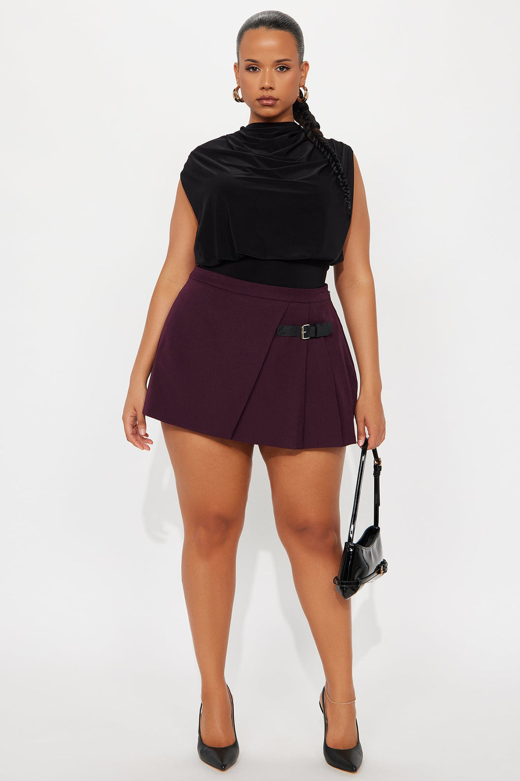 Karina Mini Pleated Skort - Chocolate