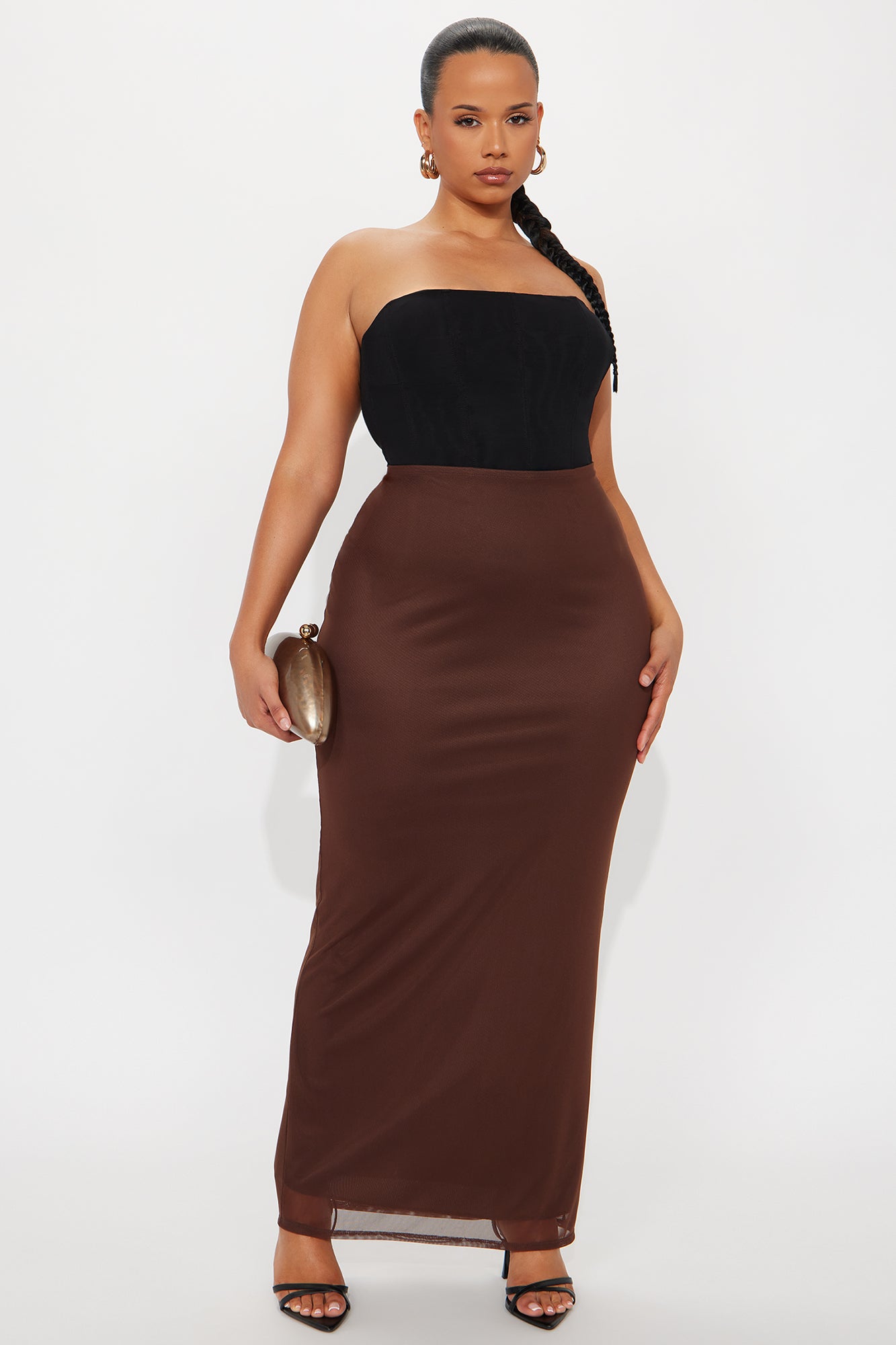 Emmeline Mesh Maxi Skirt - Chocolate