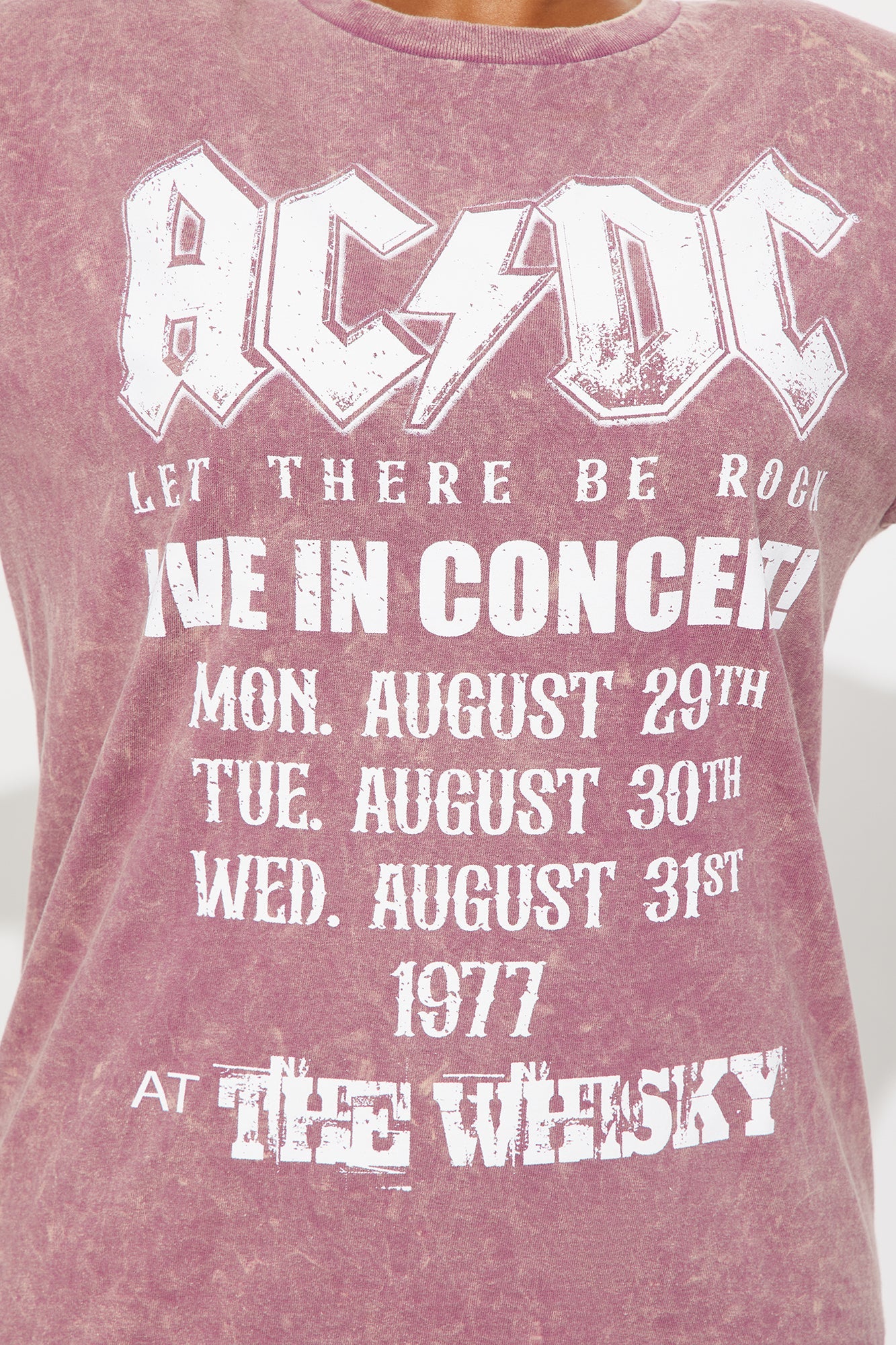 ACDC Live In Concert Washed Tour Tee - Burgundy