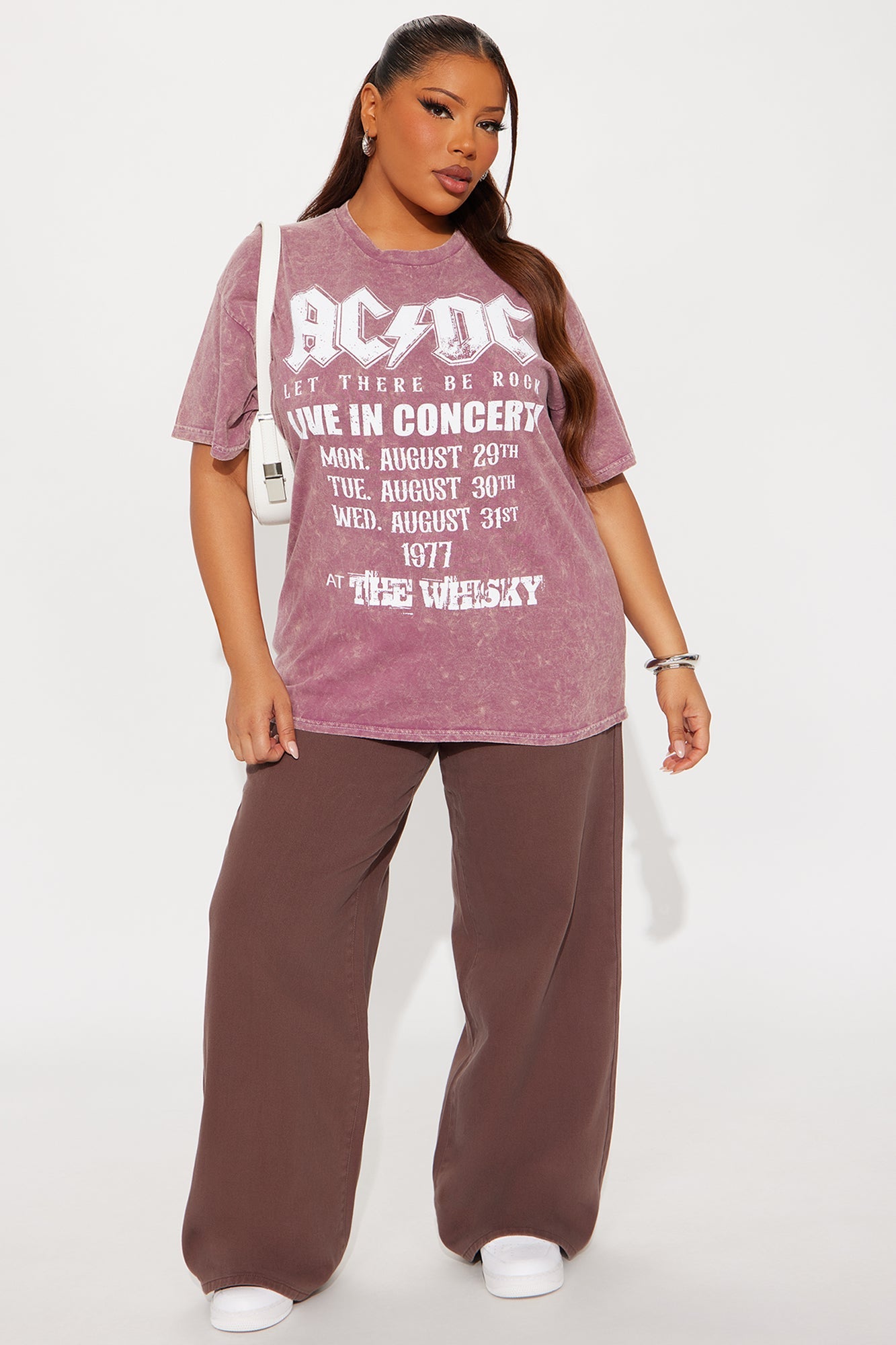 ACDC Live In Concert Washed Tour Tee - Burgundy