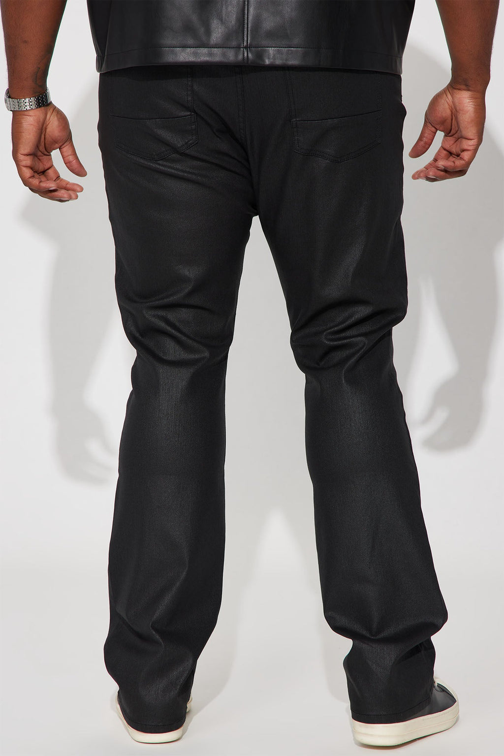As I Do Waxed Stacked Skinny Flare Jeans - Black
