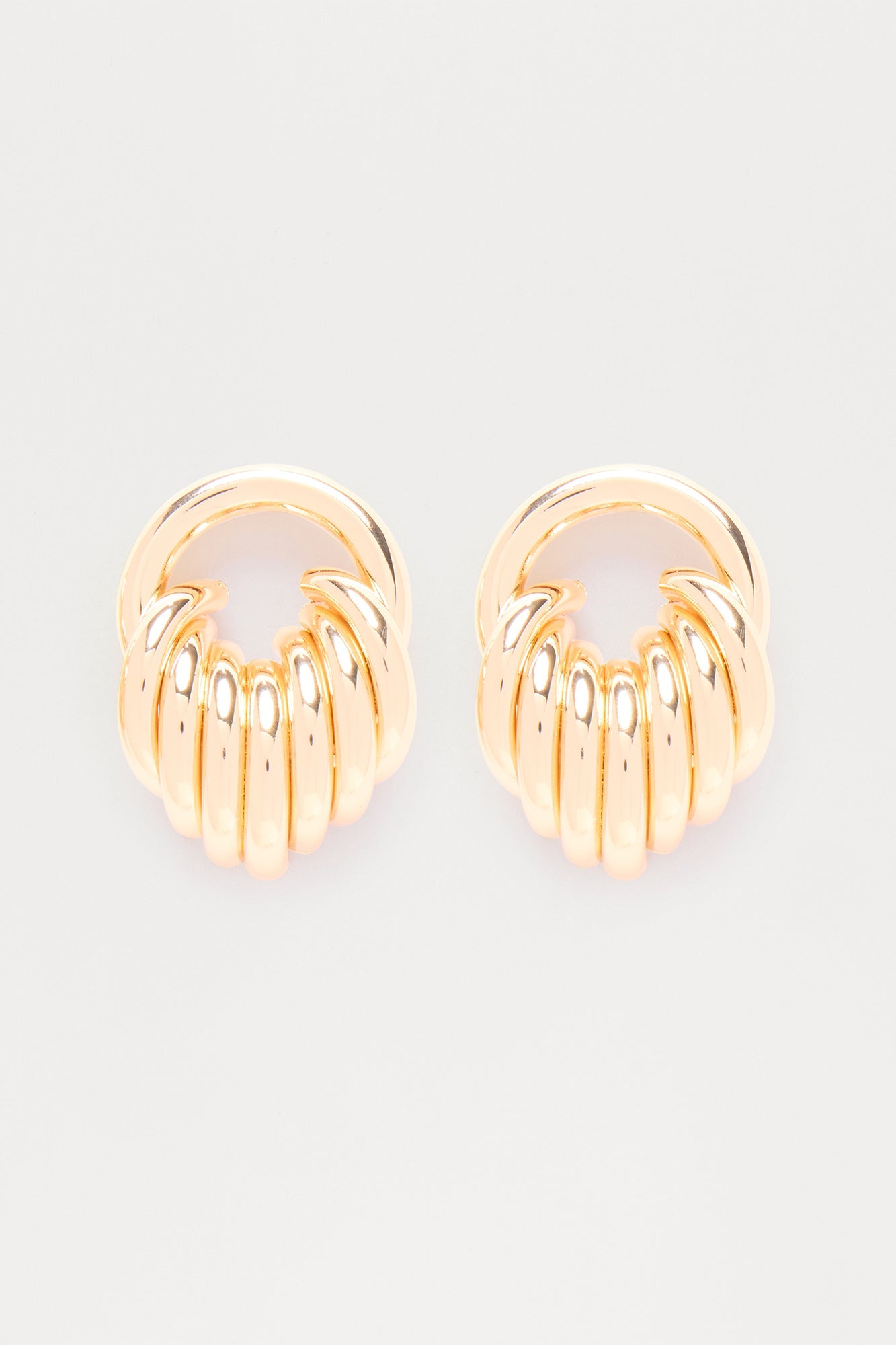 Always An Angel Textured Hoop Earrings - Gold