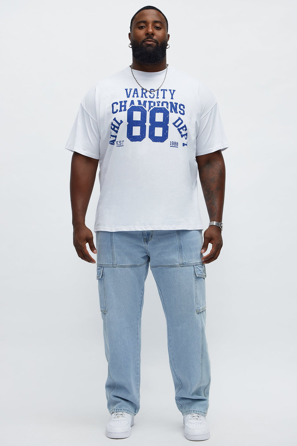 Varsity Champs 88 Oversized Short Sleeve Tee - White