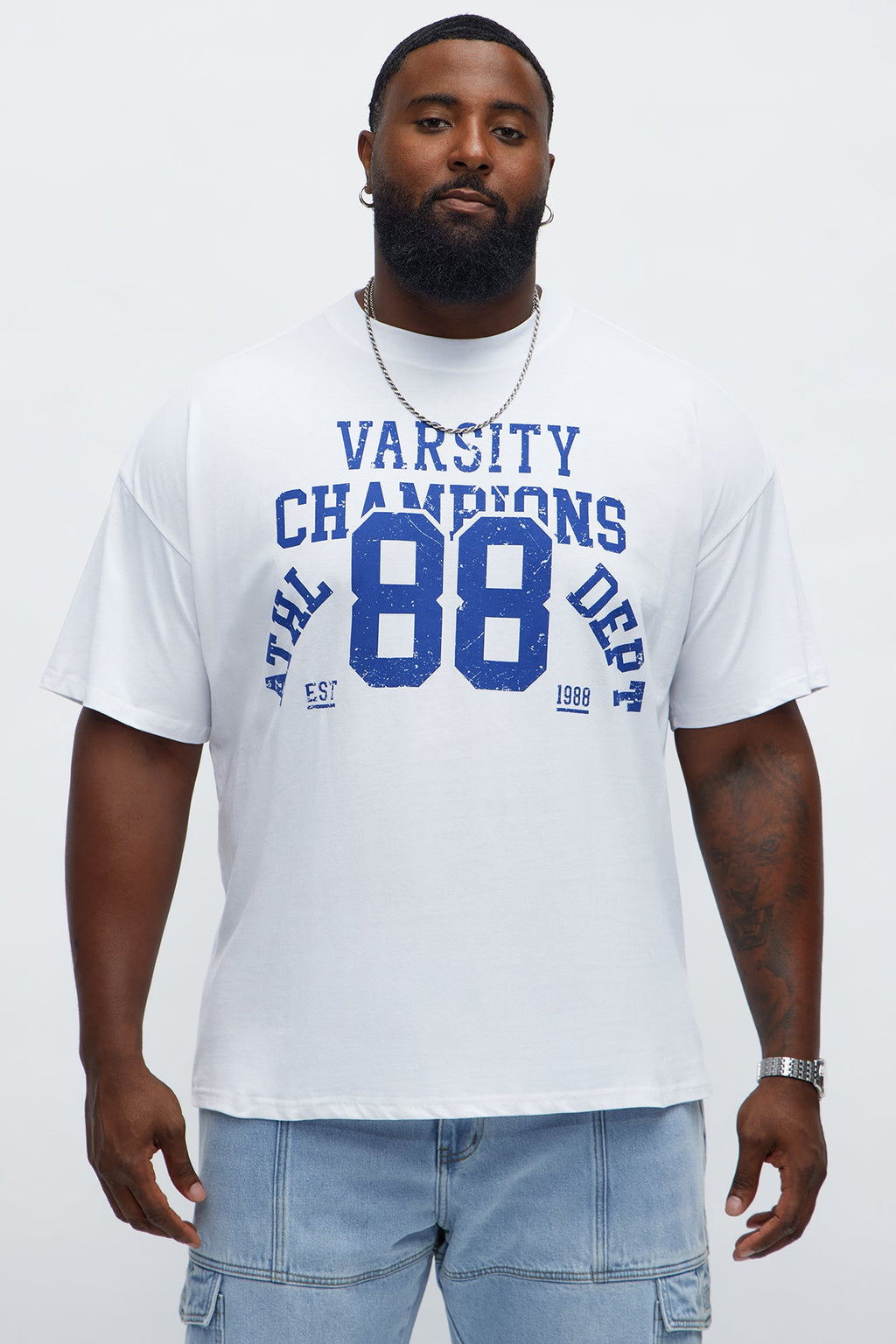 Varsity Champs 88 Oversized Short Sleeve Tee - White