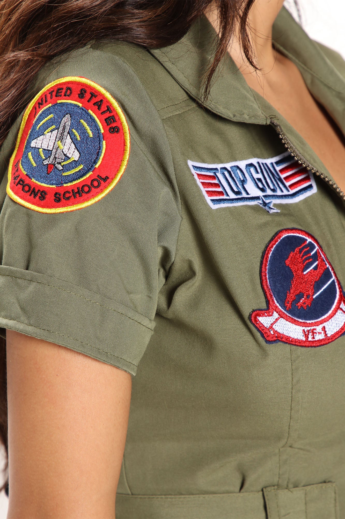 Top Gun Flight 1 Piece Dress Costume - Olive