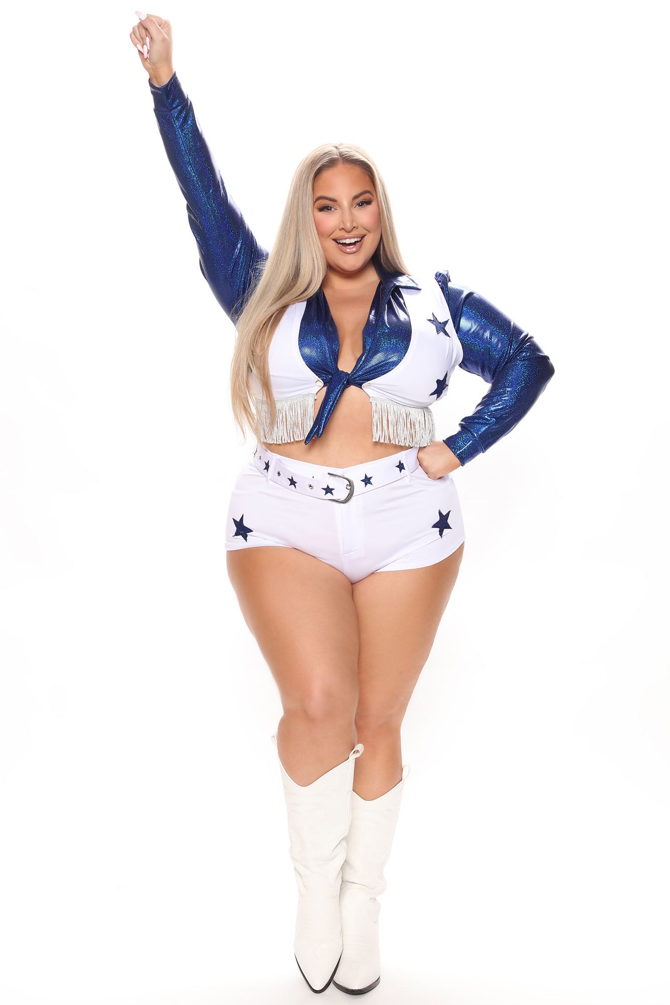 Cheer Stars 4 Piece Costume Set - Blue/combo