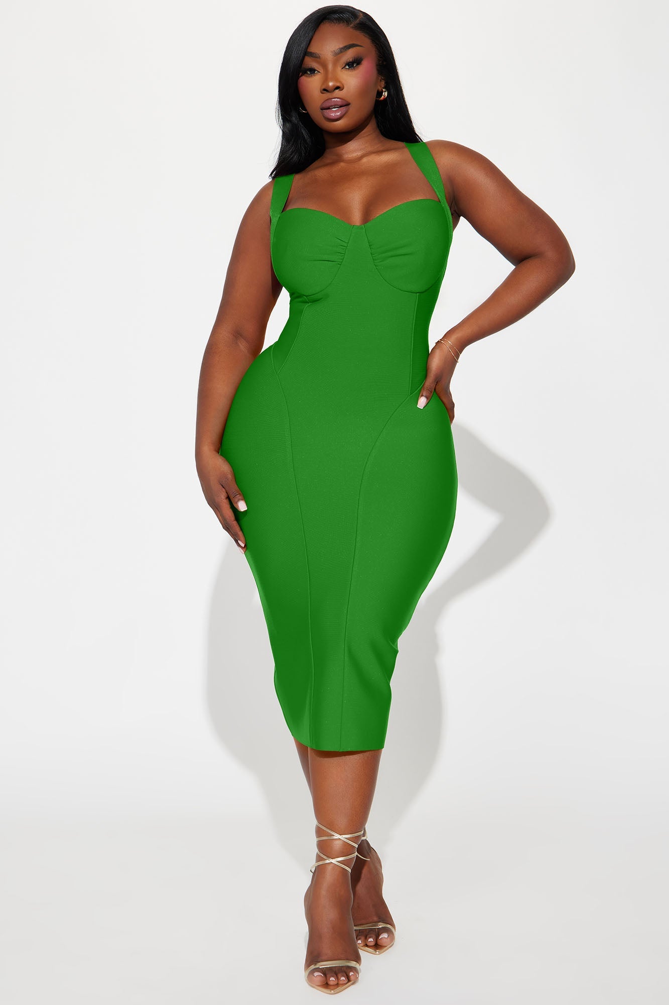 Cierra Bandage Midi Dress - Kelly Green