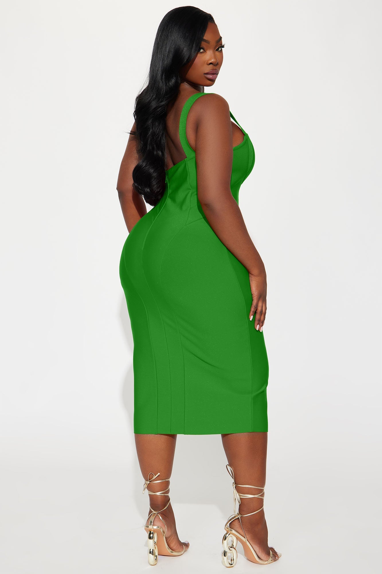 Cierra Bandage Midi Dress - Kelly Green