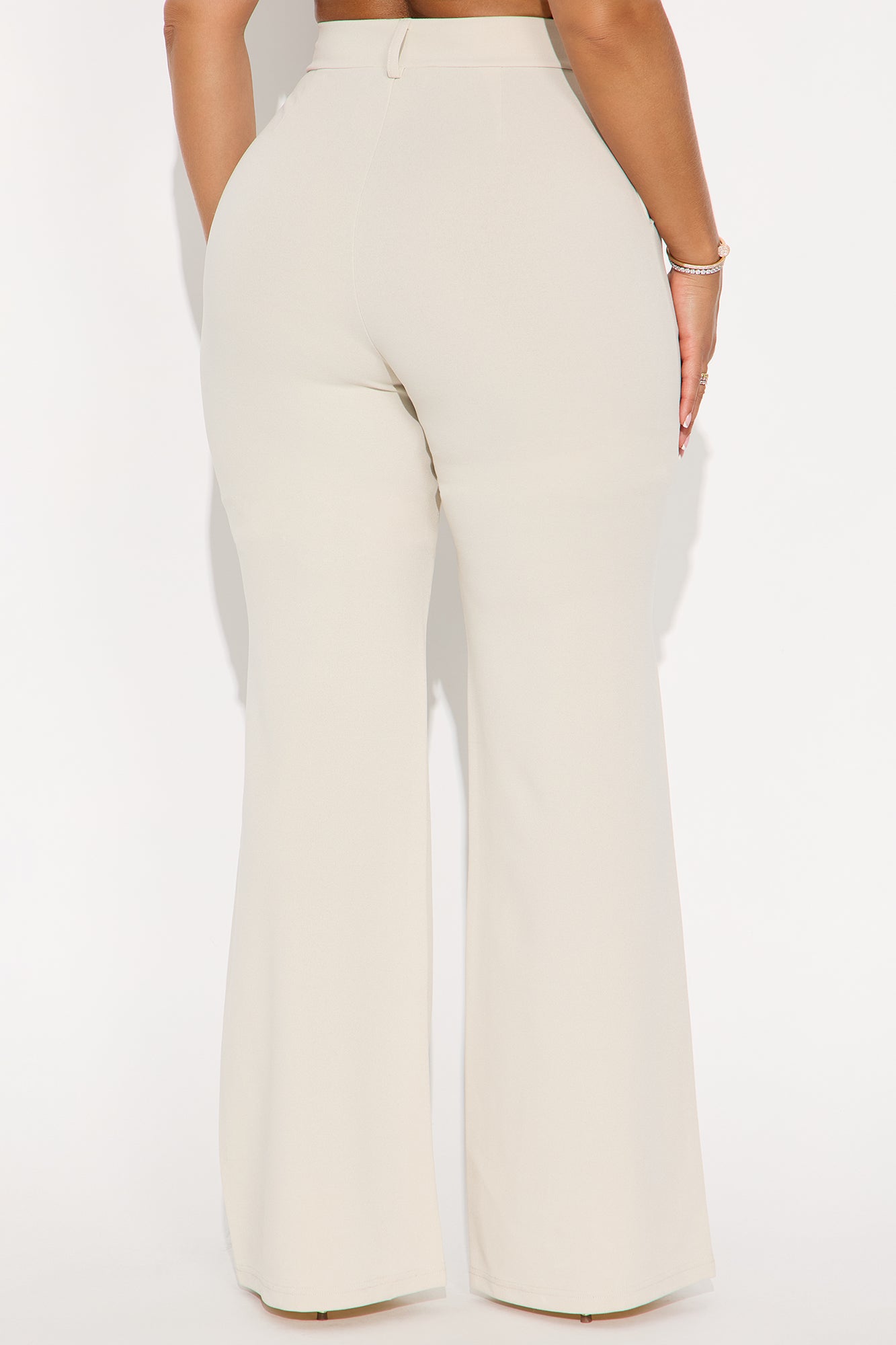 Heidi Wide Leg Trouser Pant - Oatmeal