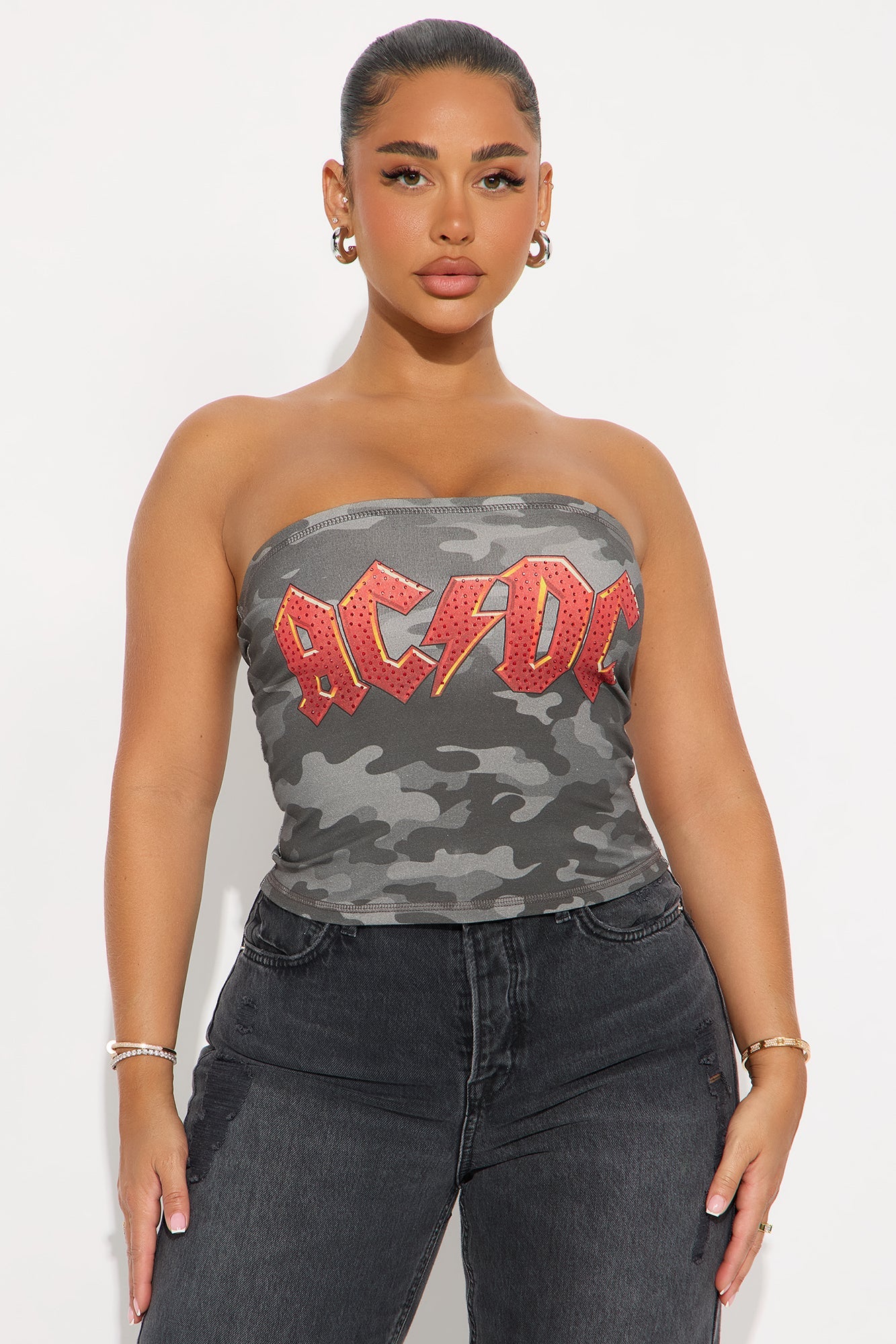 ACDC Fade To Rock Tube Top - Black/combo