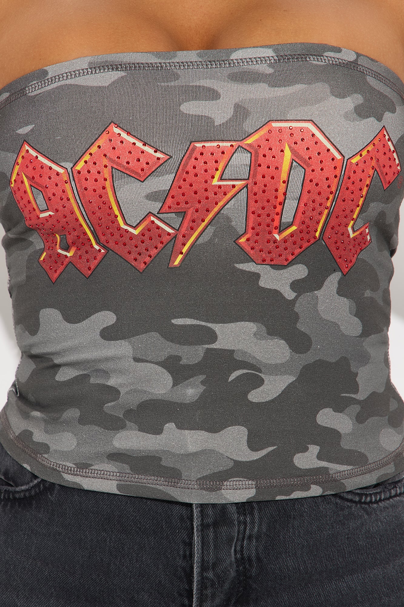 ACDC Fade To Rock Tube Top - Black/combo