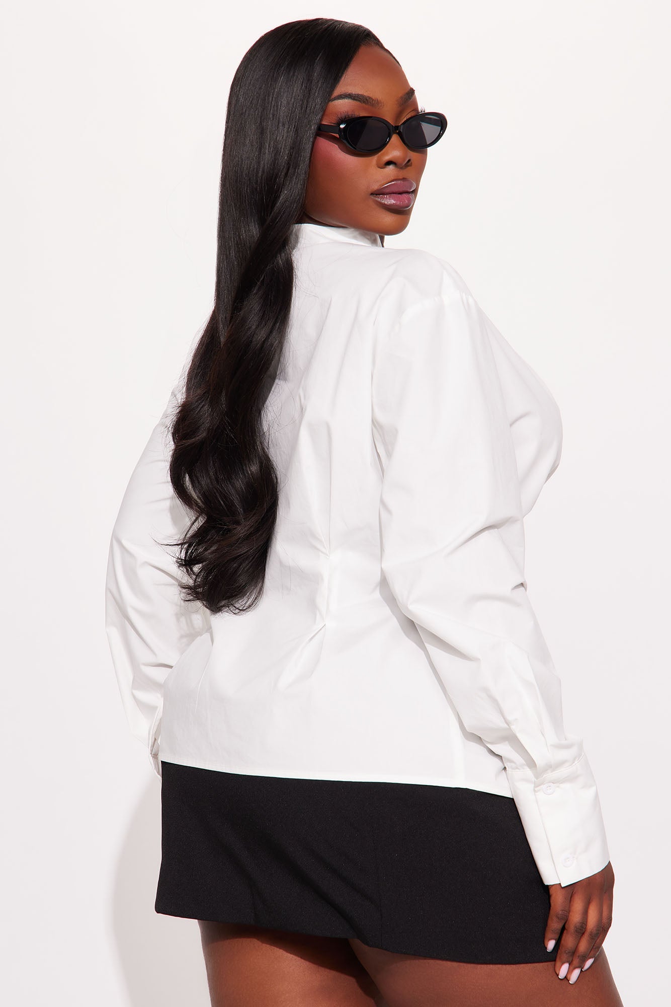 A Little Twisted Mock Neck Top - White