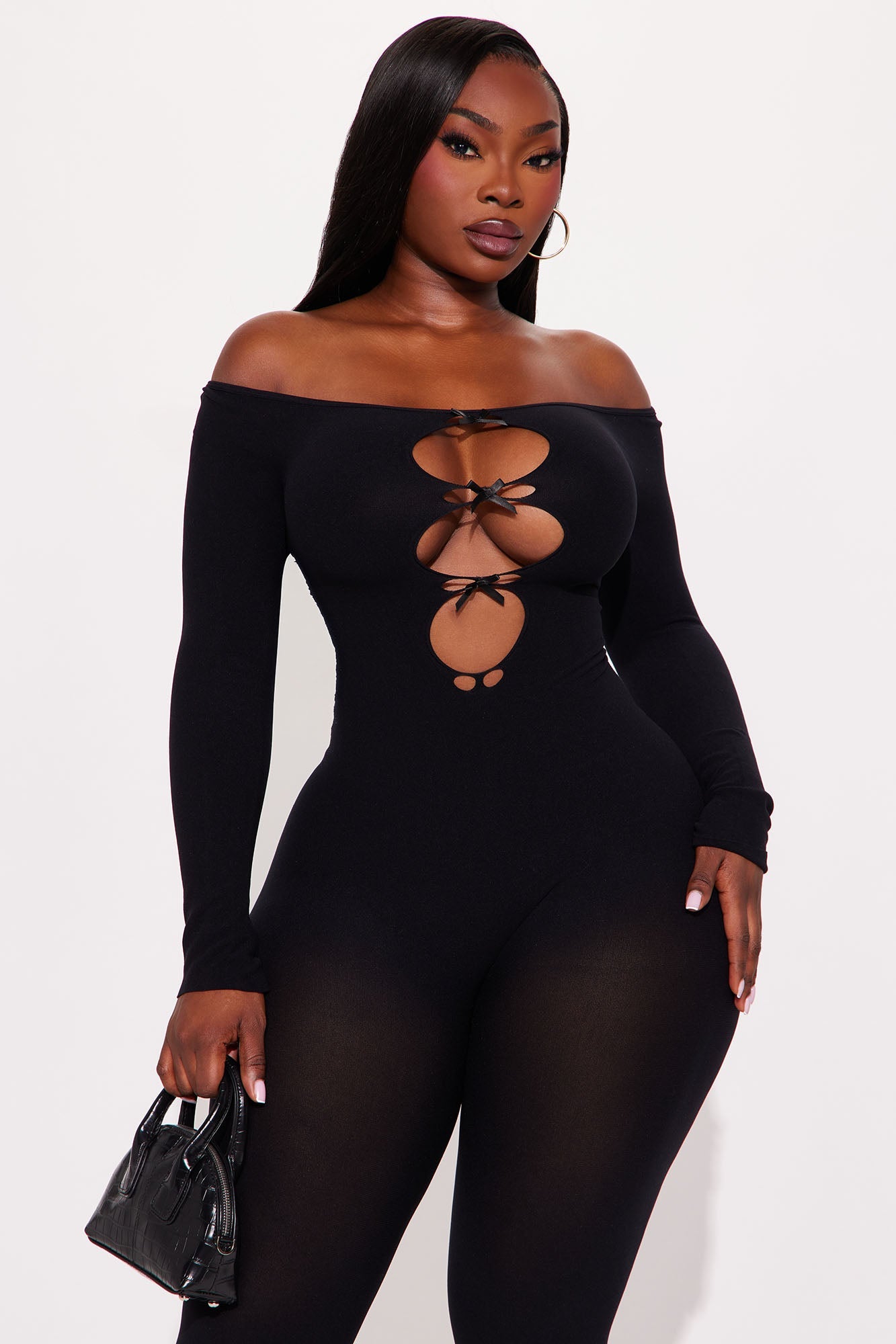 All Bowed Up Seamless Jumpsuit - Black