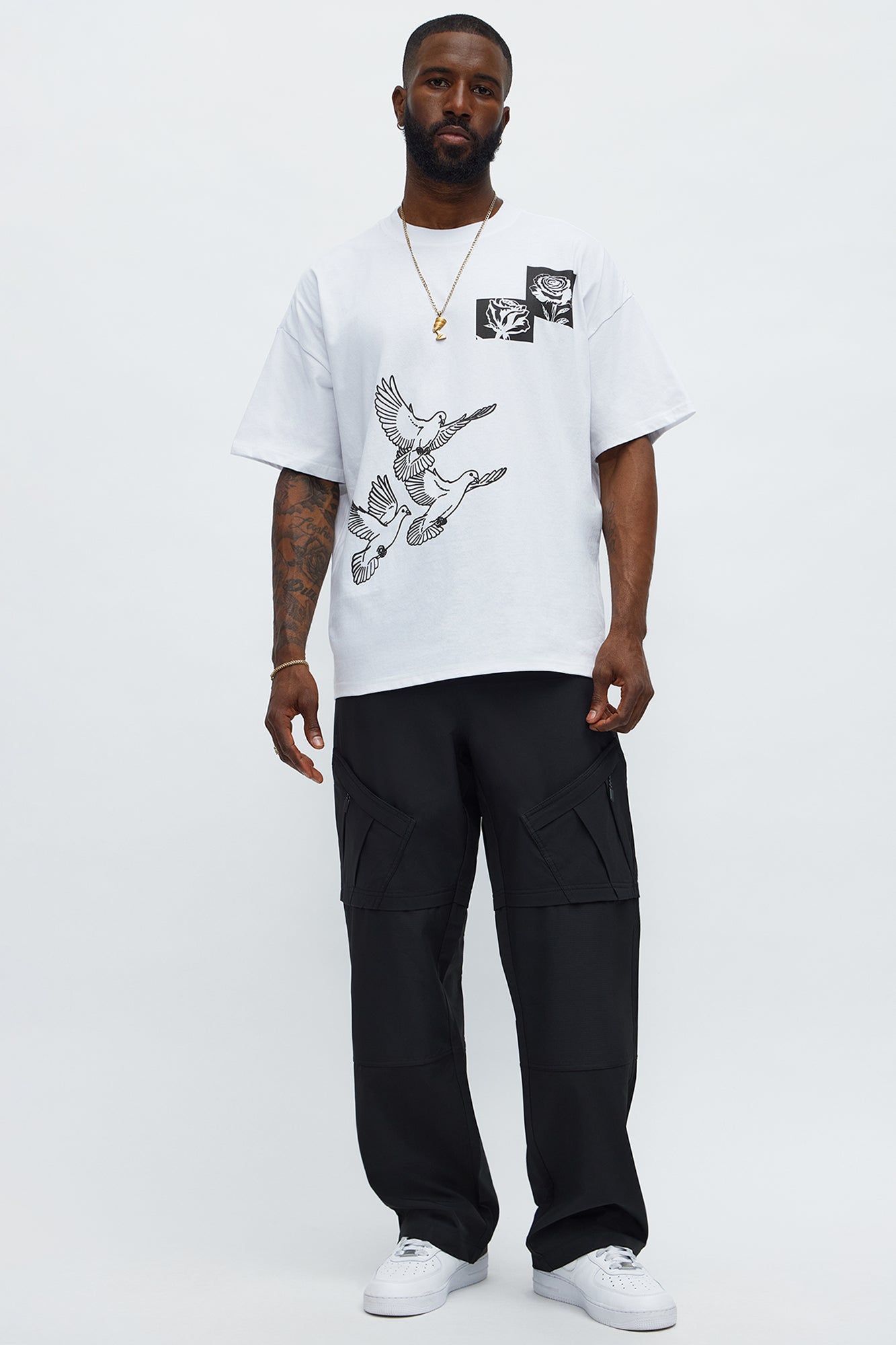 Birds Of A Feather Oversized Short Sleeve Tee - White