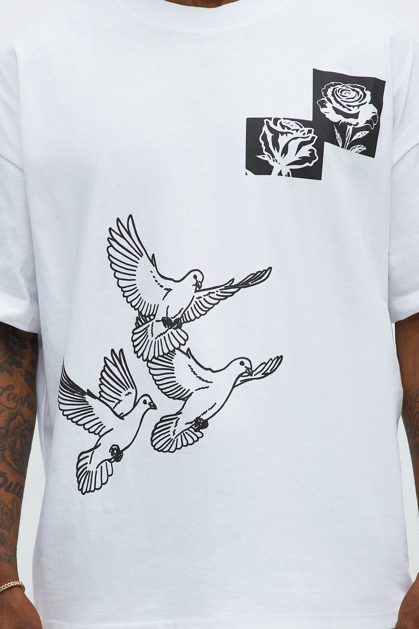 Birds Of A Feather Oversized Short Sleeve Tee - White