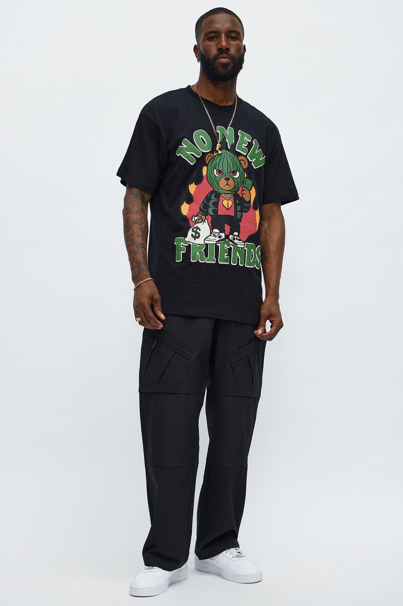 No New Friends Just New Money Short Sleeve Tee - Black