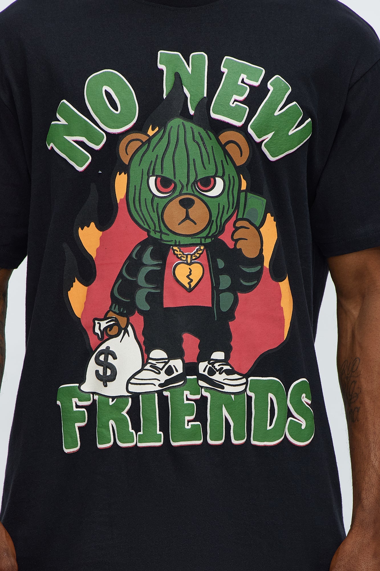 No New Friends Just New Money Short Sleeve Tee - Black