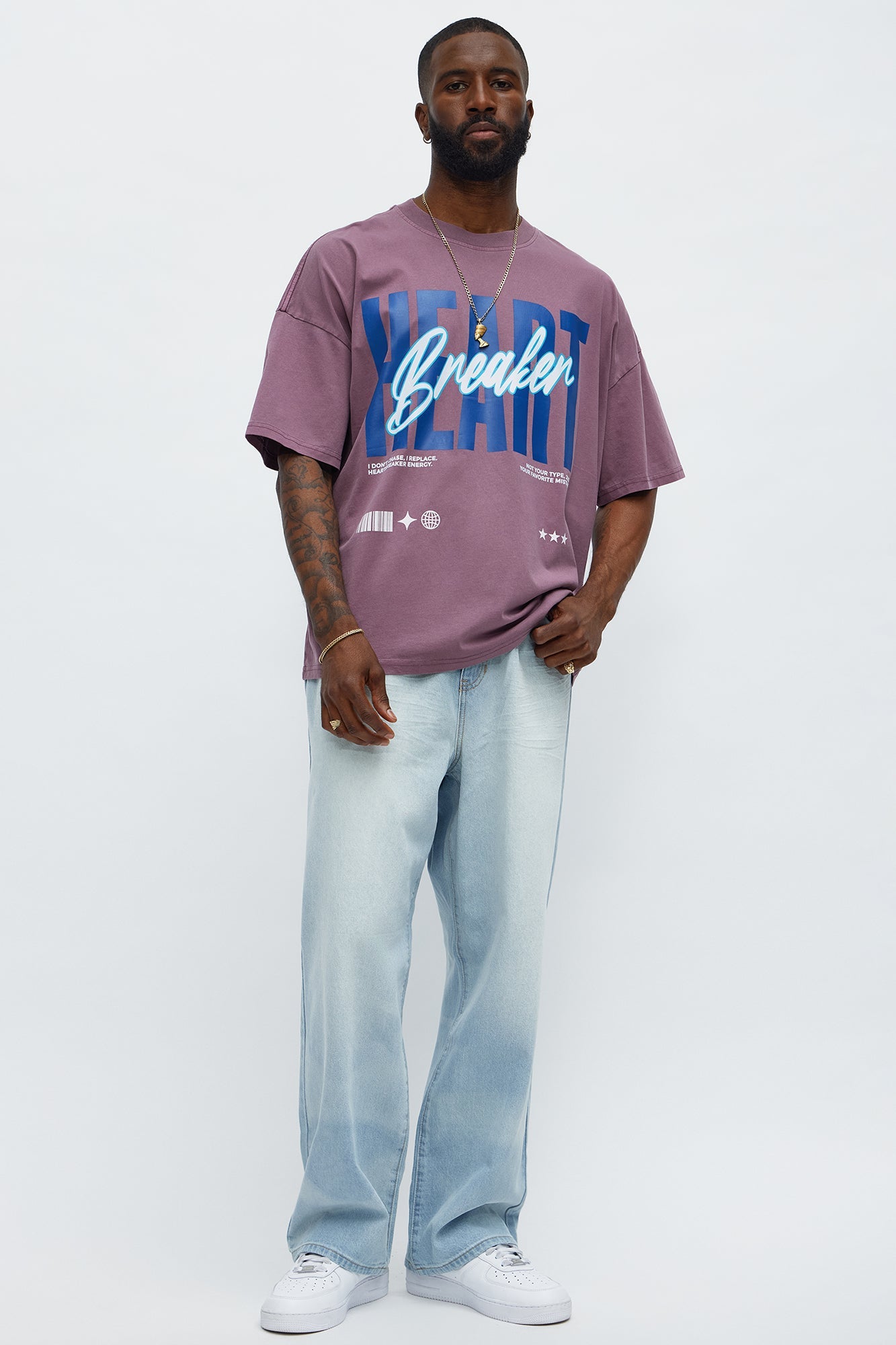 Heartbreaker University Oversized Short Sleeve Tee - Purple