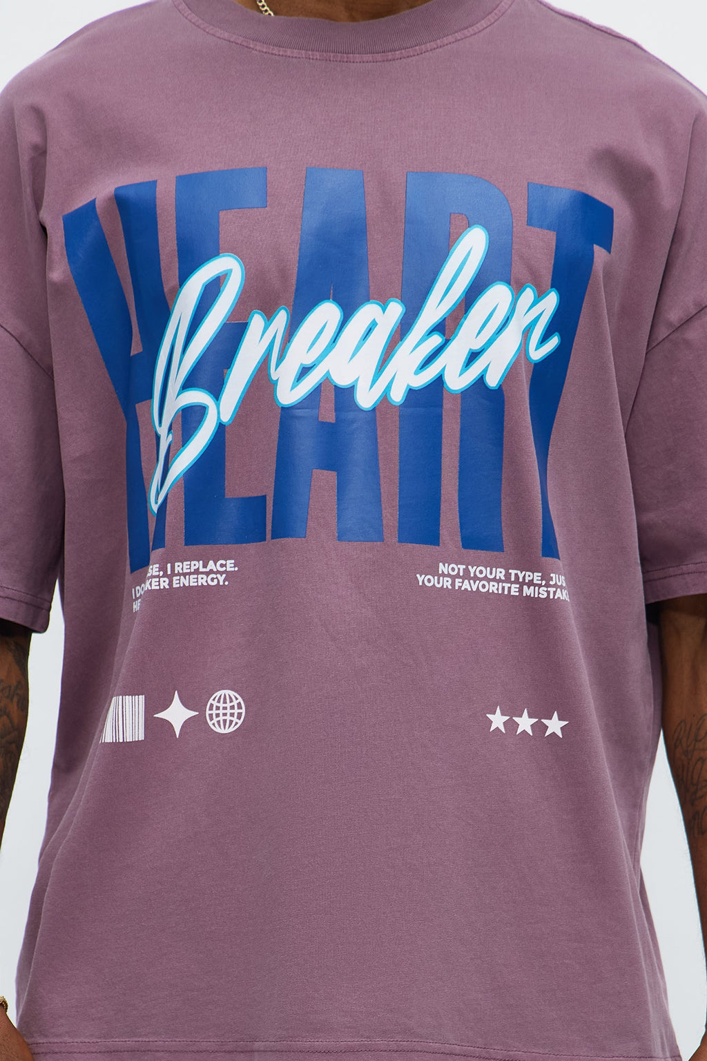 Heartbreaker University Oversized Short Sleeve Tee - Purple