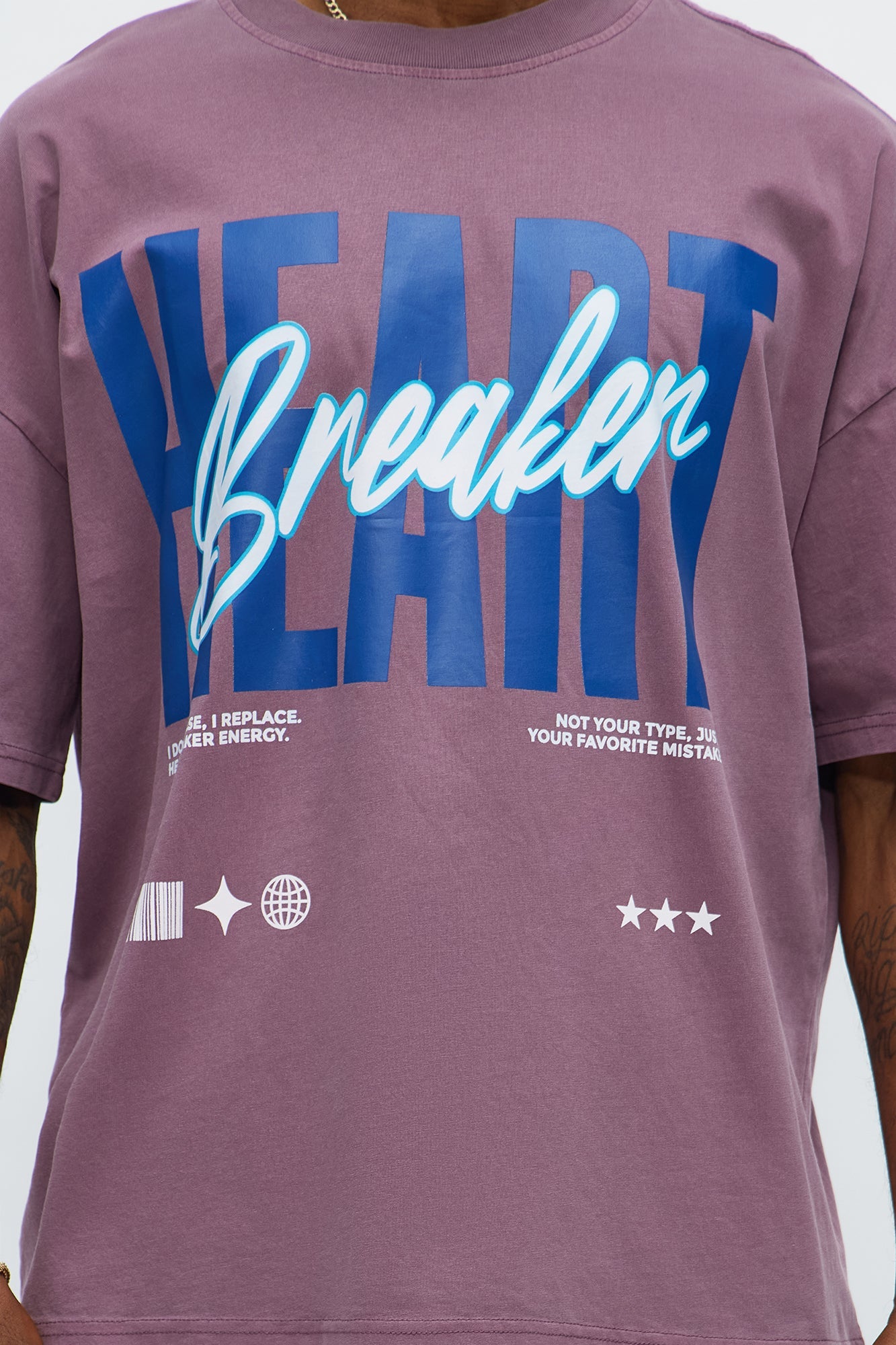 Heartbreaker University Oversized Short Sleeve Tee - Purple