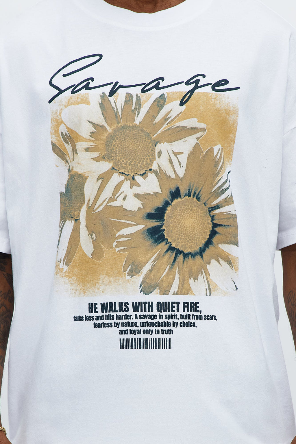 He Walks With Us Oversized Short Sleeve Tee - White