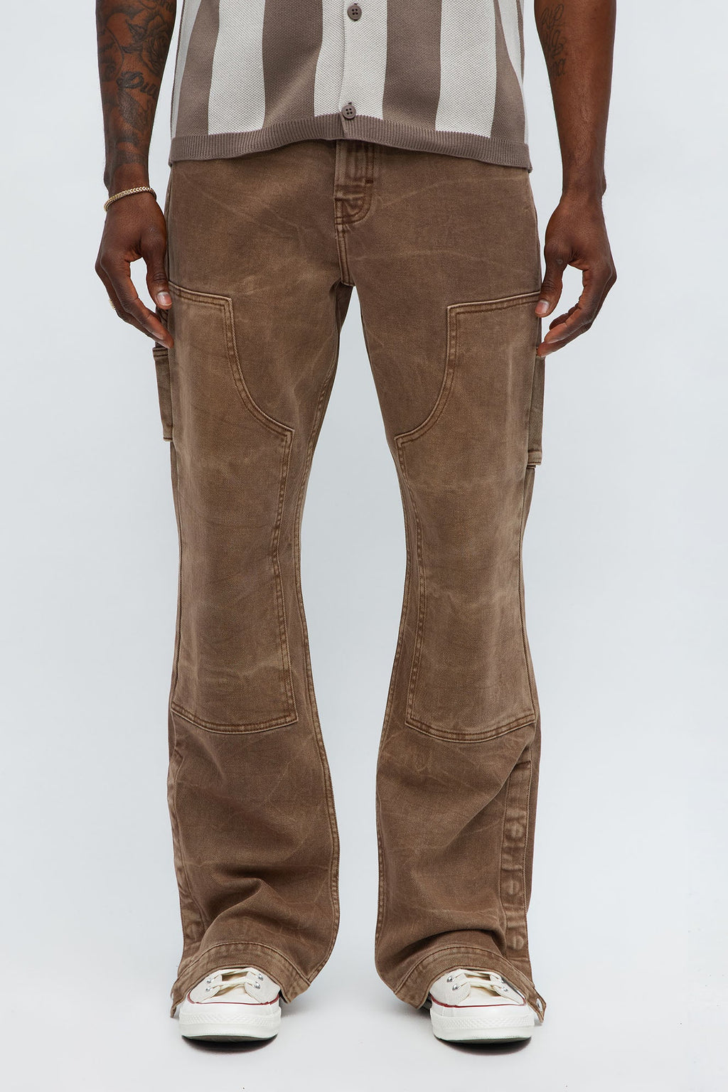 Indestructible Slim Flare Carpenter Pants - Chocolate