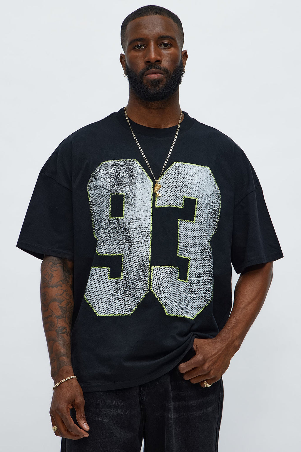 How We Chill From 93 Till Oversized Short Sleeve Tee - Black