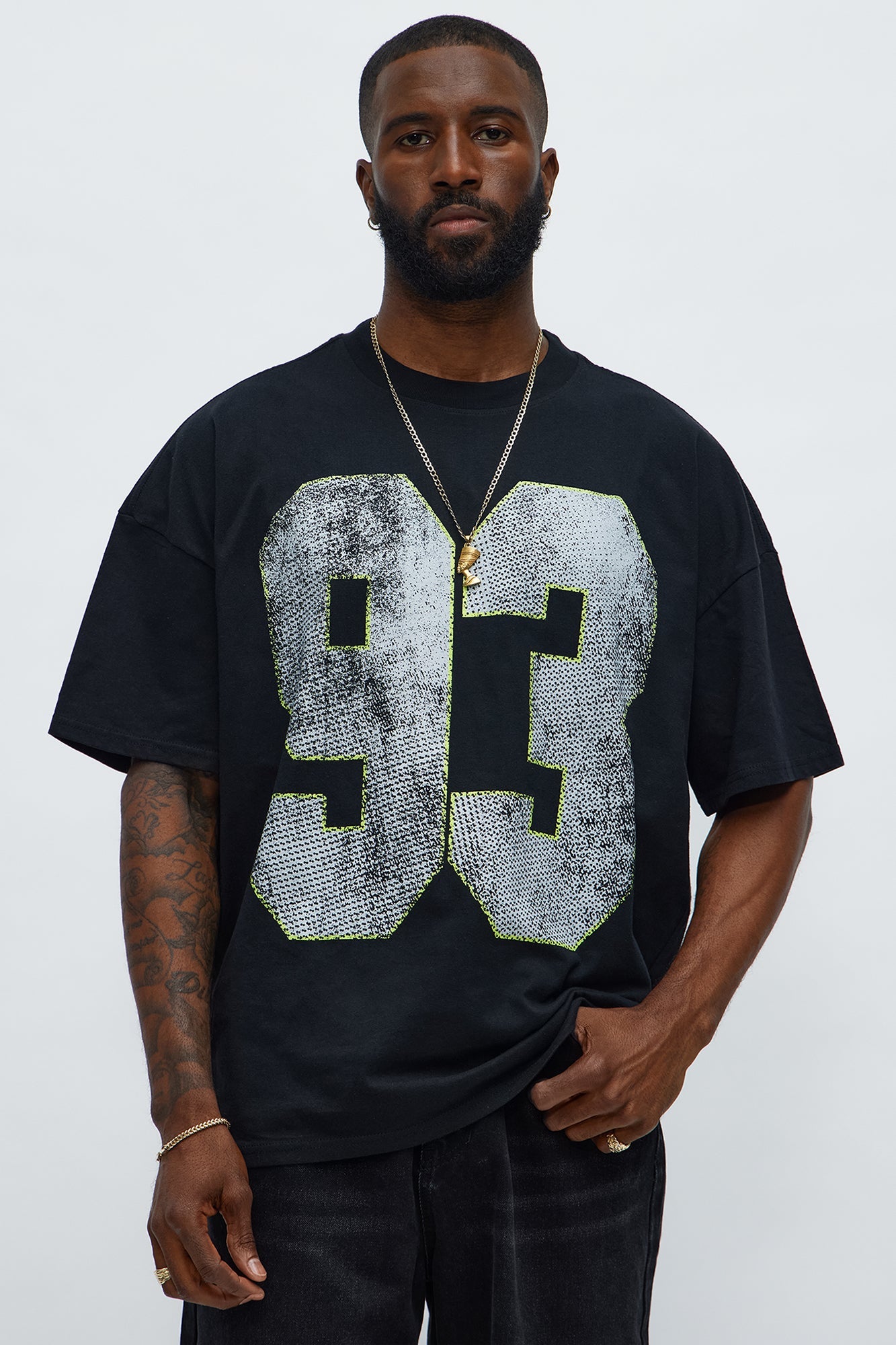 How We Chill From 93 Till Oversized Short Sleeve Tee - Black