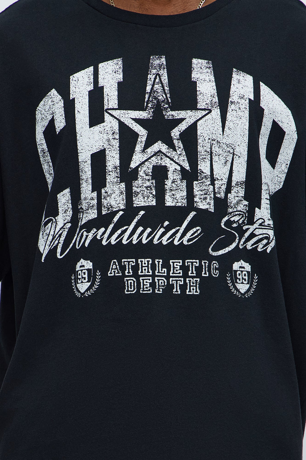 Champ Worldwide Star Oversized Short Sleeve Tee - Black