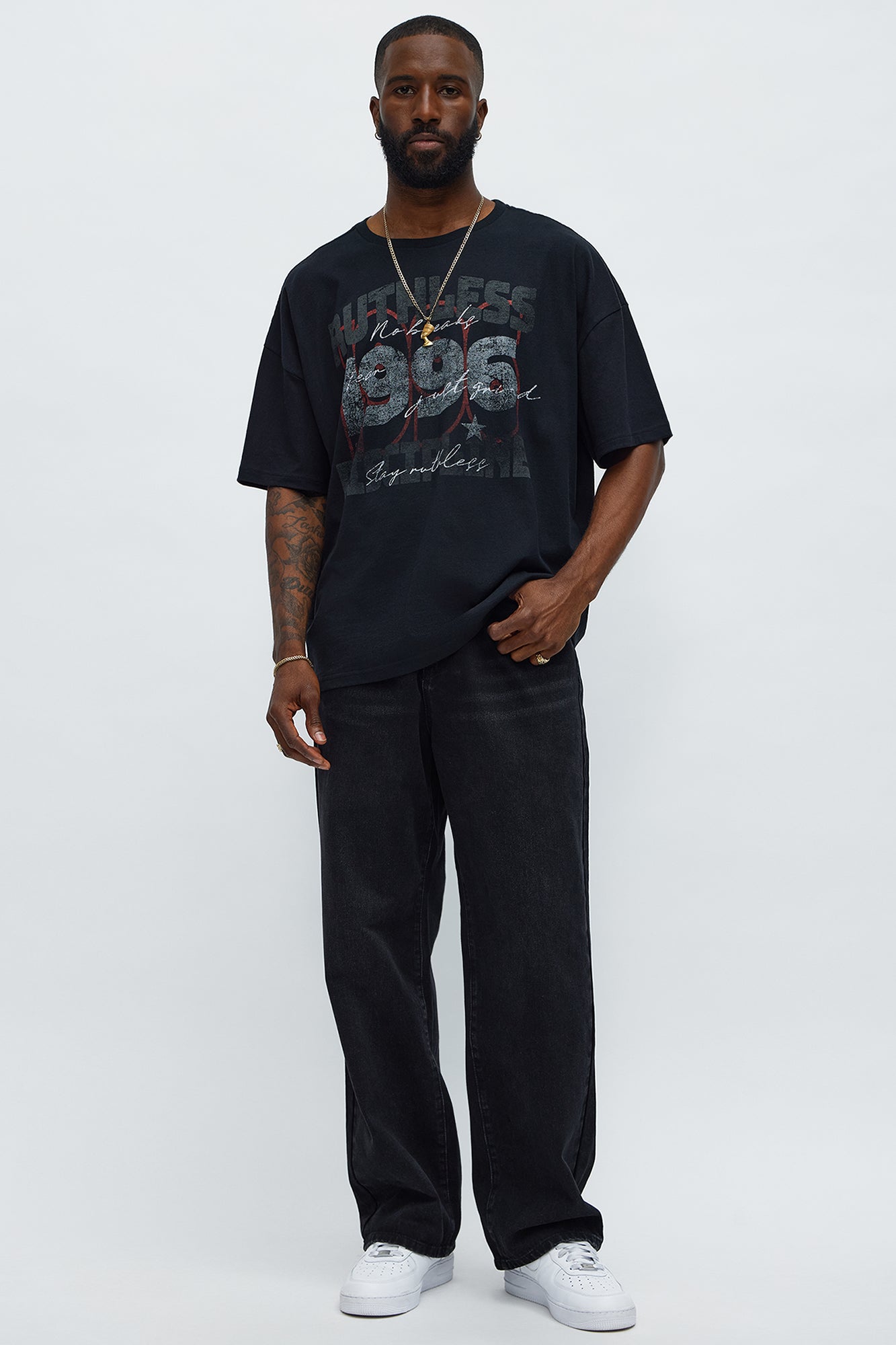 Ruthless Discipline Oversized Short Sleeve Tee - Black