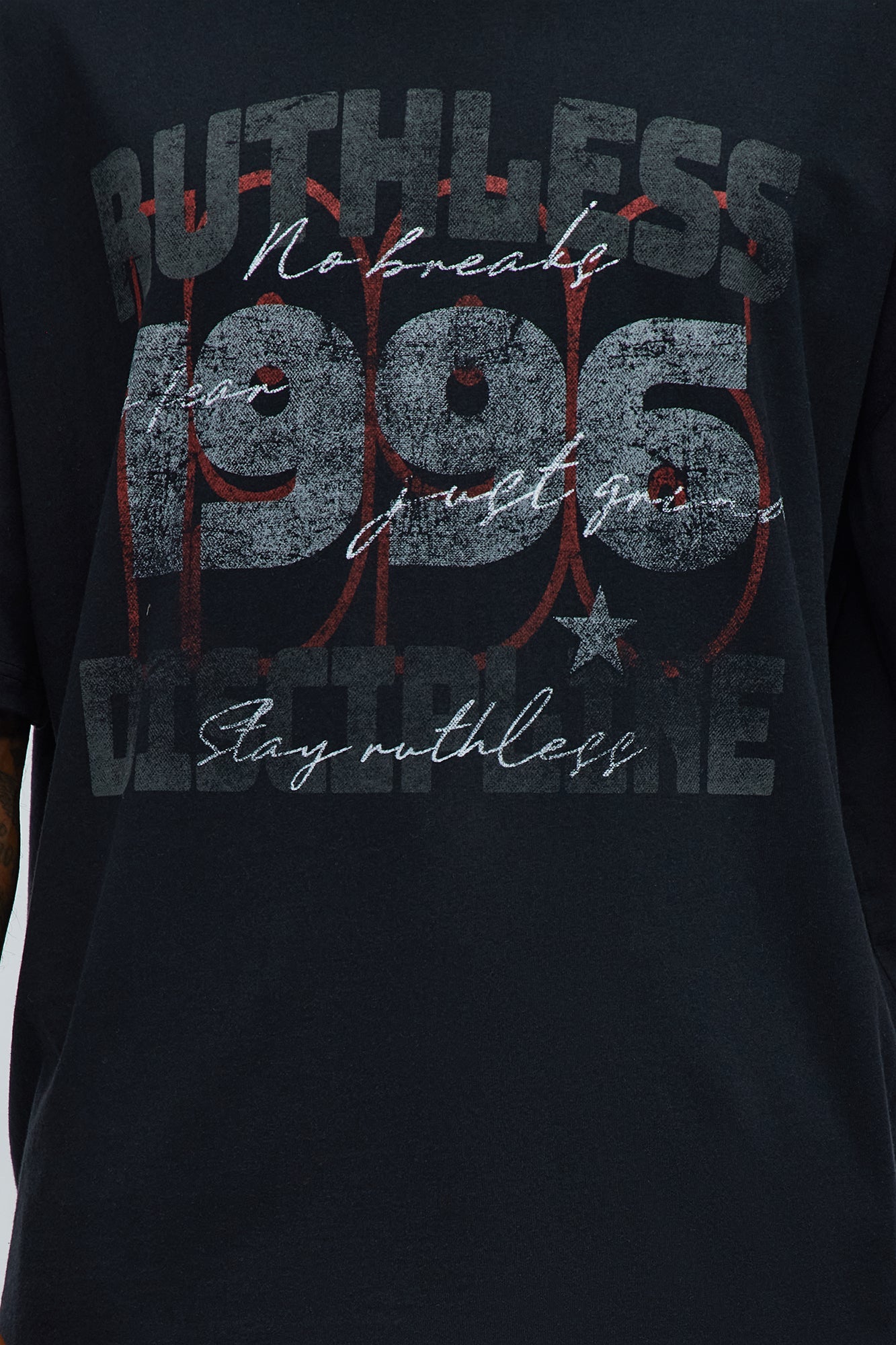 Ruthless Discipline Oversized Short Sleeve Tee - Black