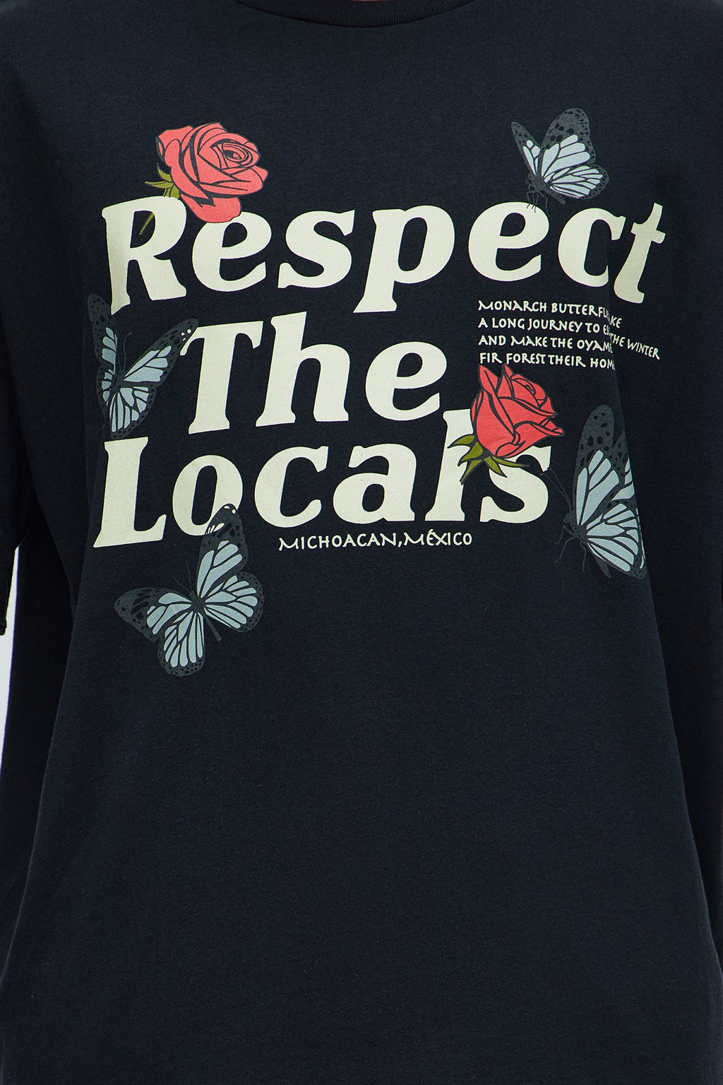 Respect The Locals Oversized Short Sleeve Tee - Black