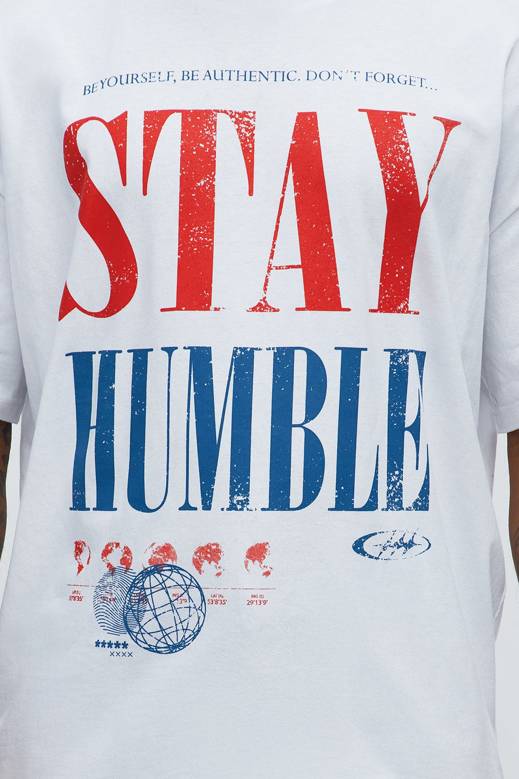Stay Humble Oversized Short Sleeve Tee - White