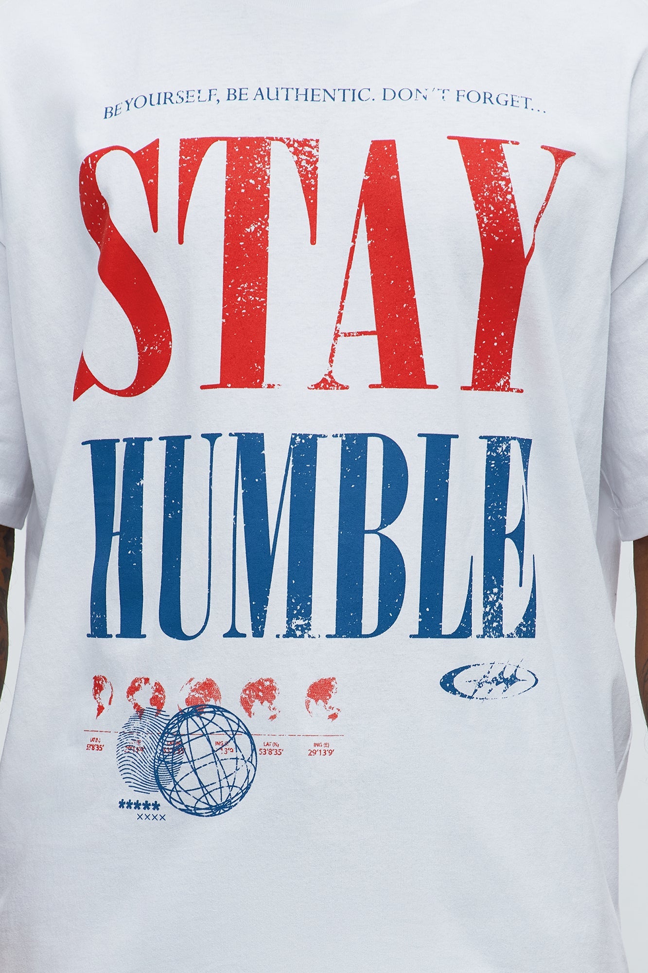 Stay Humble Oversized Short Sleeve Tee - White