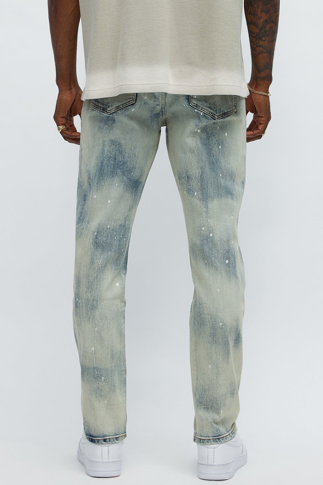 Skinny Metro Bleached Jeans - Bleach Blue Wash