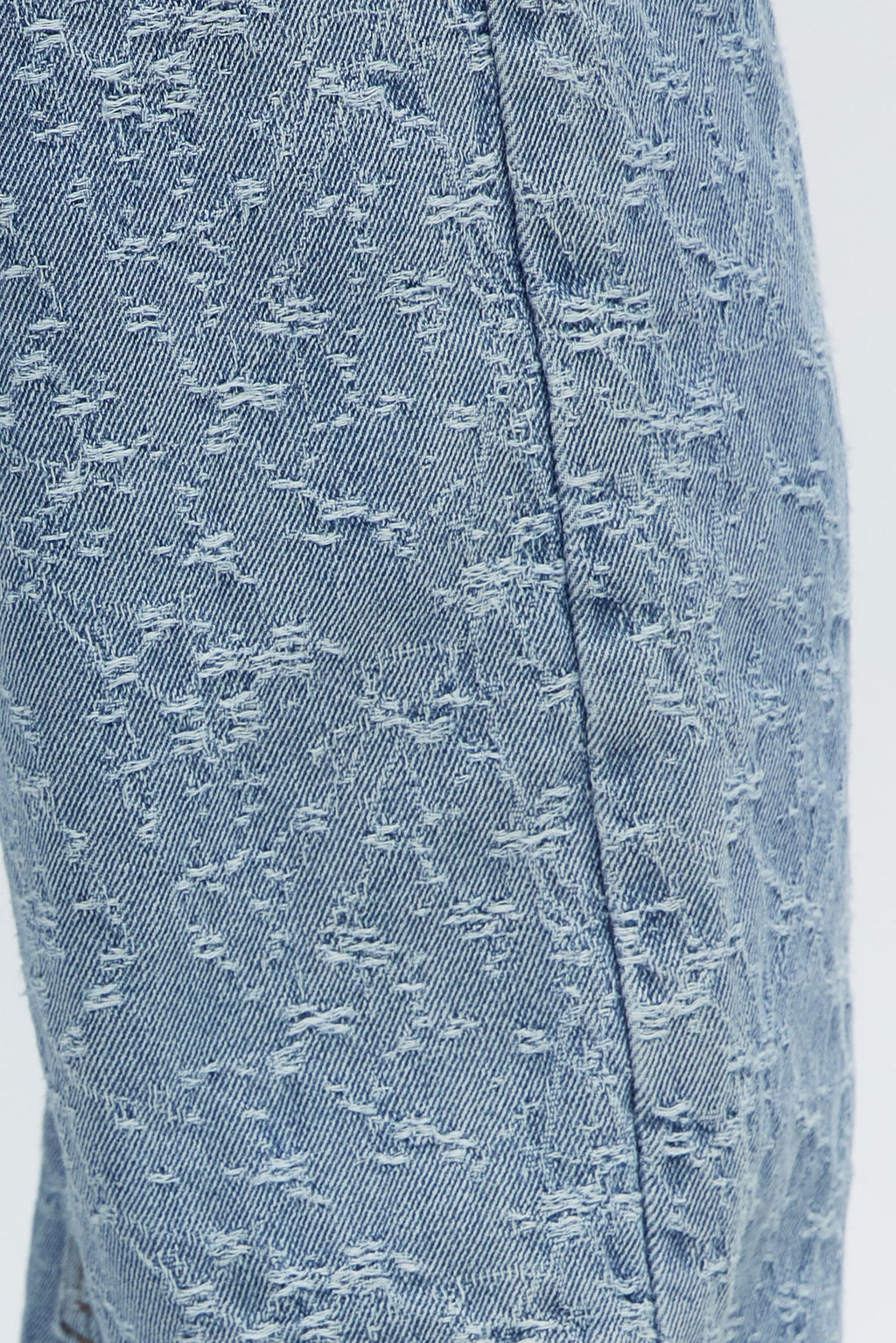Stacked Slim Flare Frosty Jacquard Carpenter Jeans - Light Blue Wash